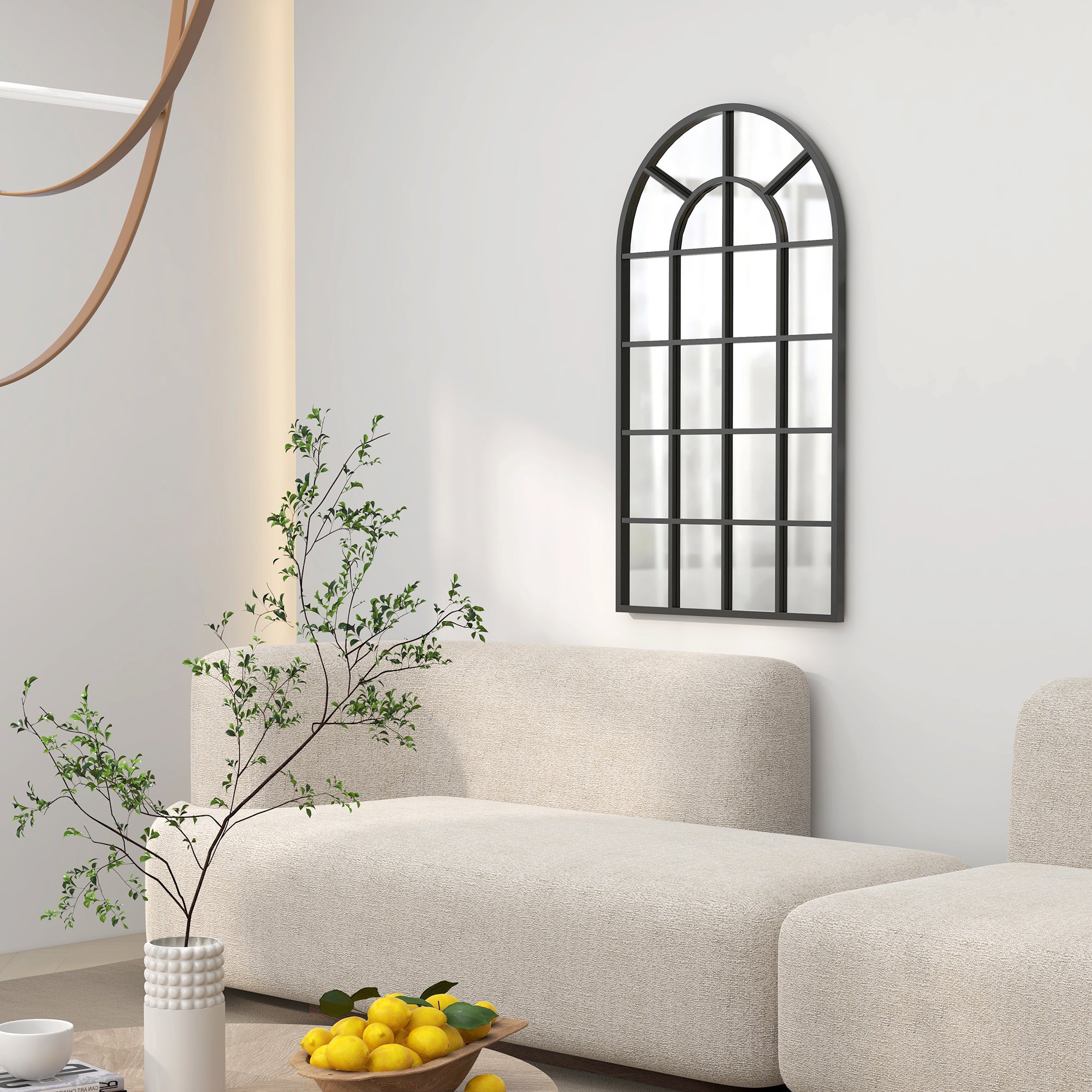 Espelho de Parede 65x110 cm Preto - Decoração Moderna para Sala de Estar
