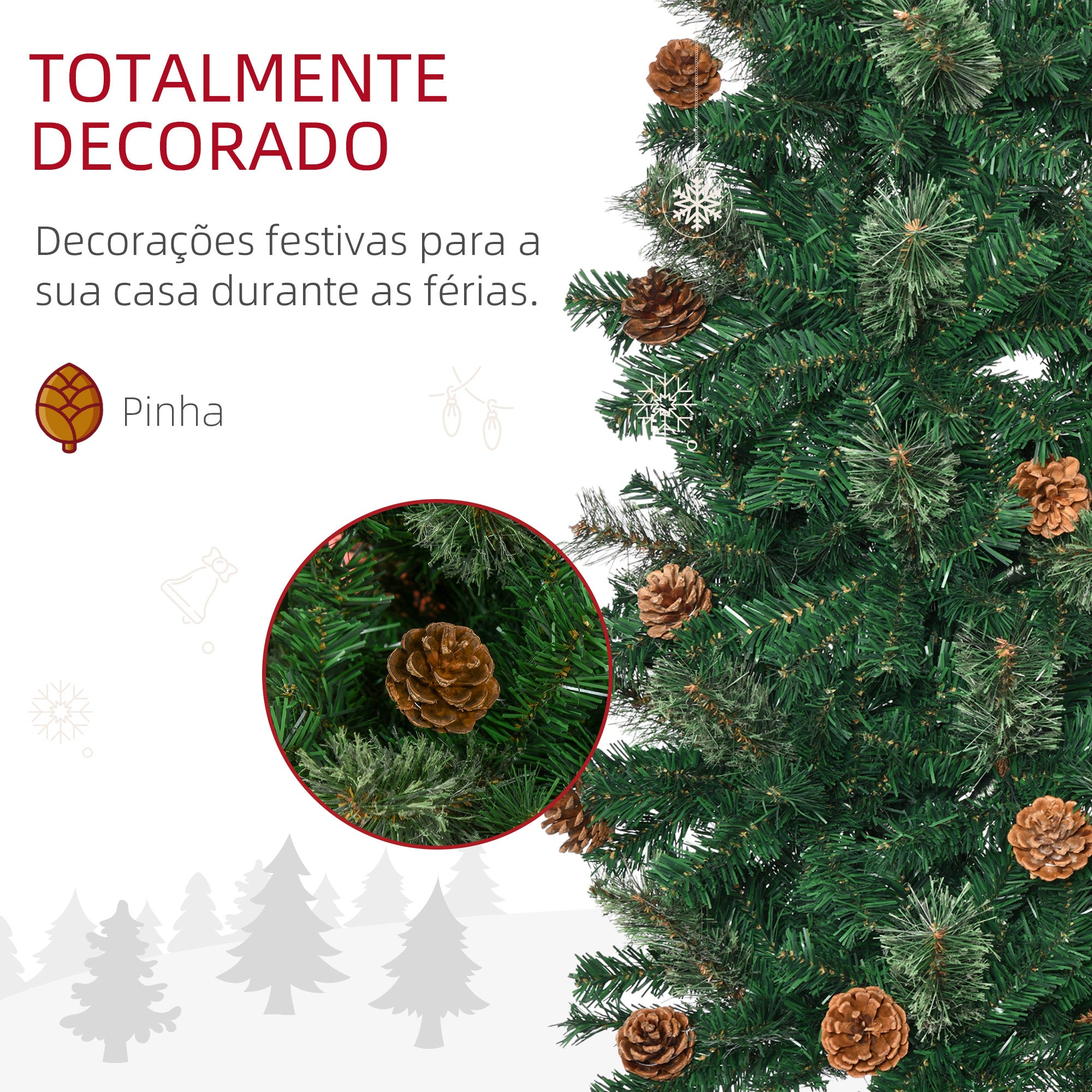 Árvore de Natal Artificial 225 cm Verde Ø58x225 cm