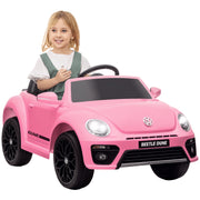 Carro Elétrico Infantil Rosa 97x56,5x46 cm - Licença Volkswagen Beetle