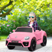 Carro Elétrico Infantil Rosa 97x56,5x46 cm - Licença Volkswagen Beetle