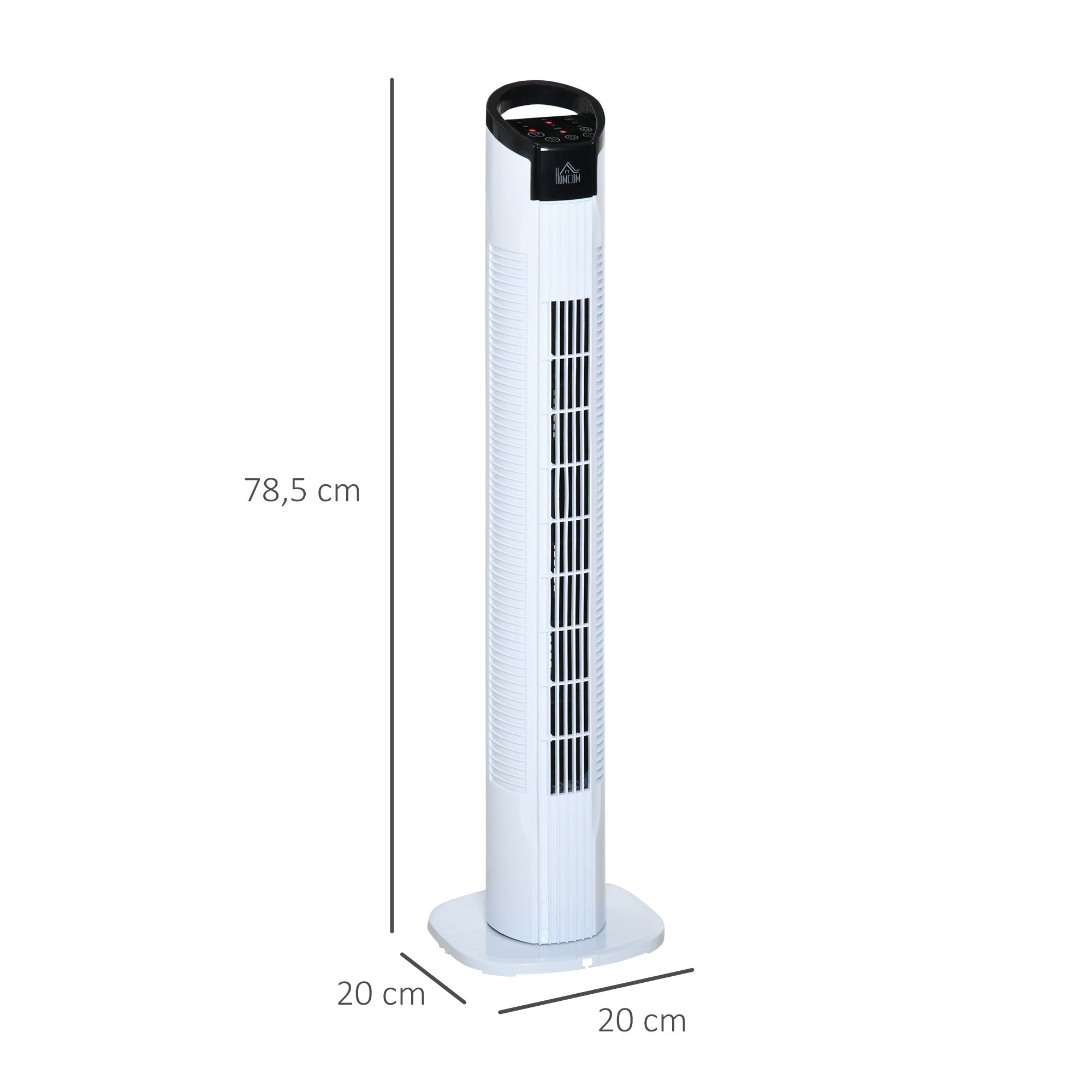 Ventoinha de Coluna Branca Ø20x78,5 cm - 3 Velocidades e Controlo Remoto