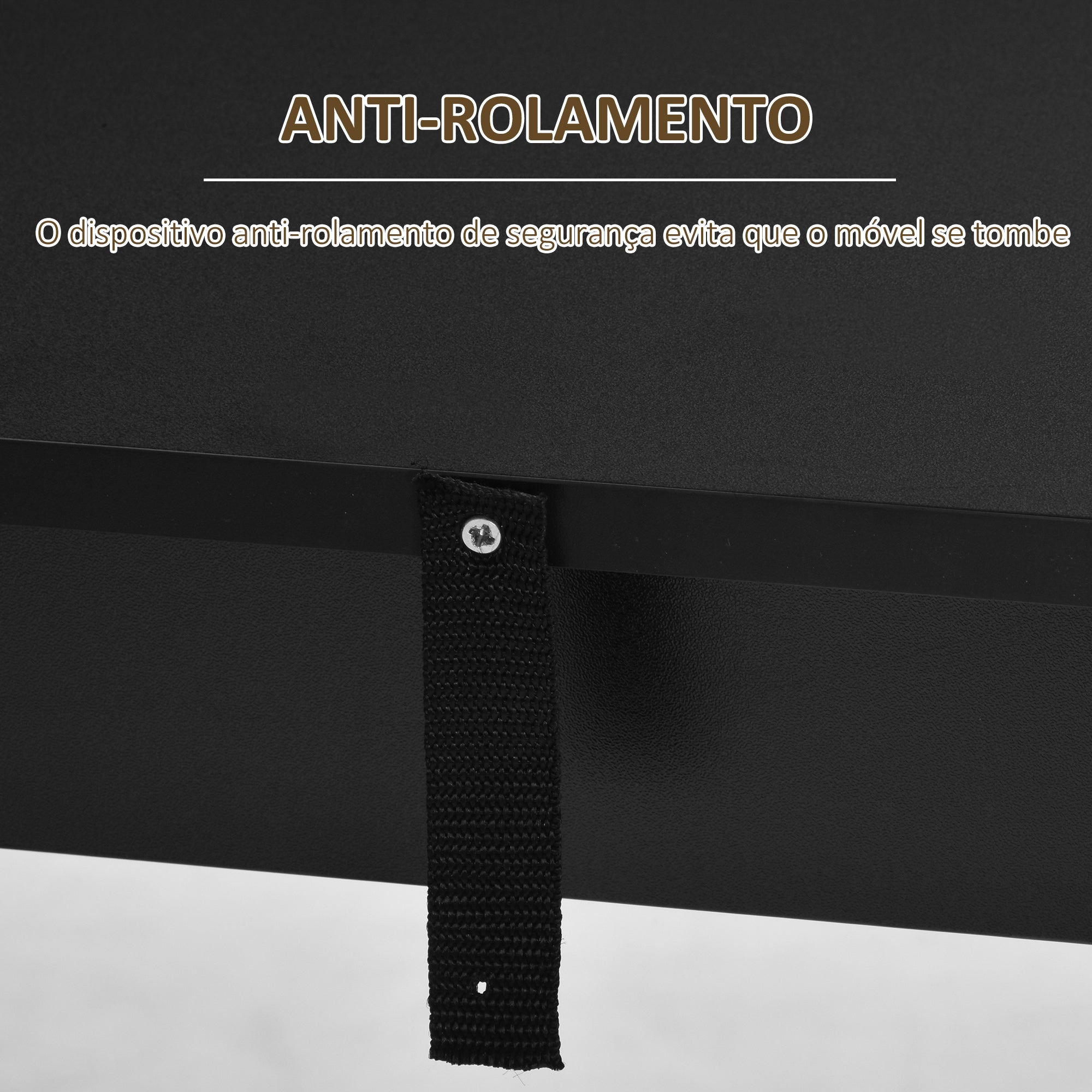Mesa de Bar de Bistrô com 3 Prateleiras - 112x57x106cm - Preto