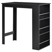 Mesa de Bar de Bistrô com 3 Prateleiras - 112x57x106cm - Preto
