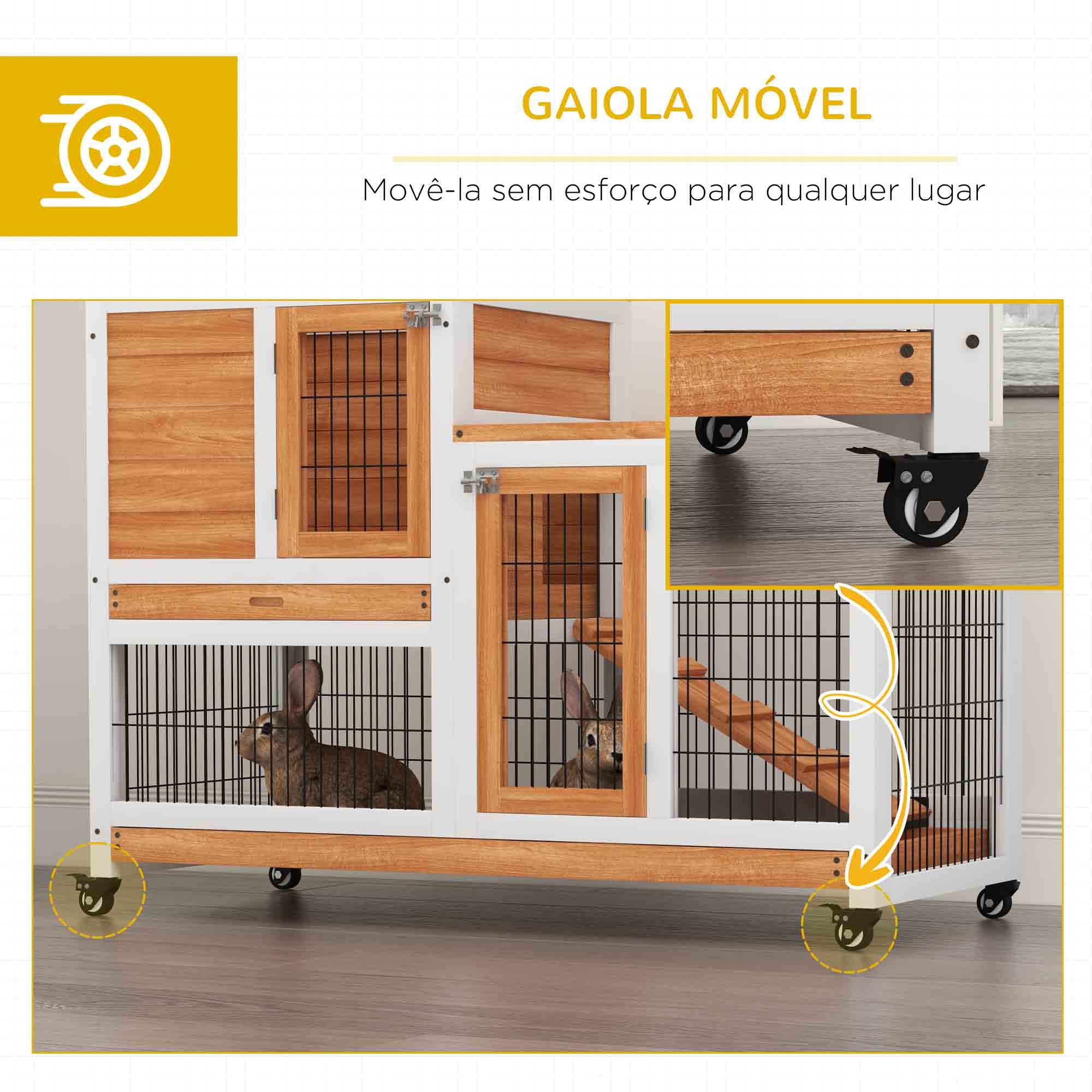 Coelheira de Madeira Interior – 110x50x88 cm – Branco – Madeira de abeto e metal