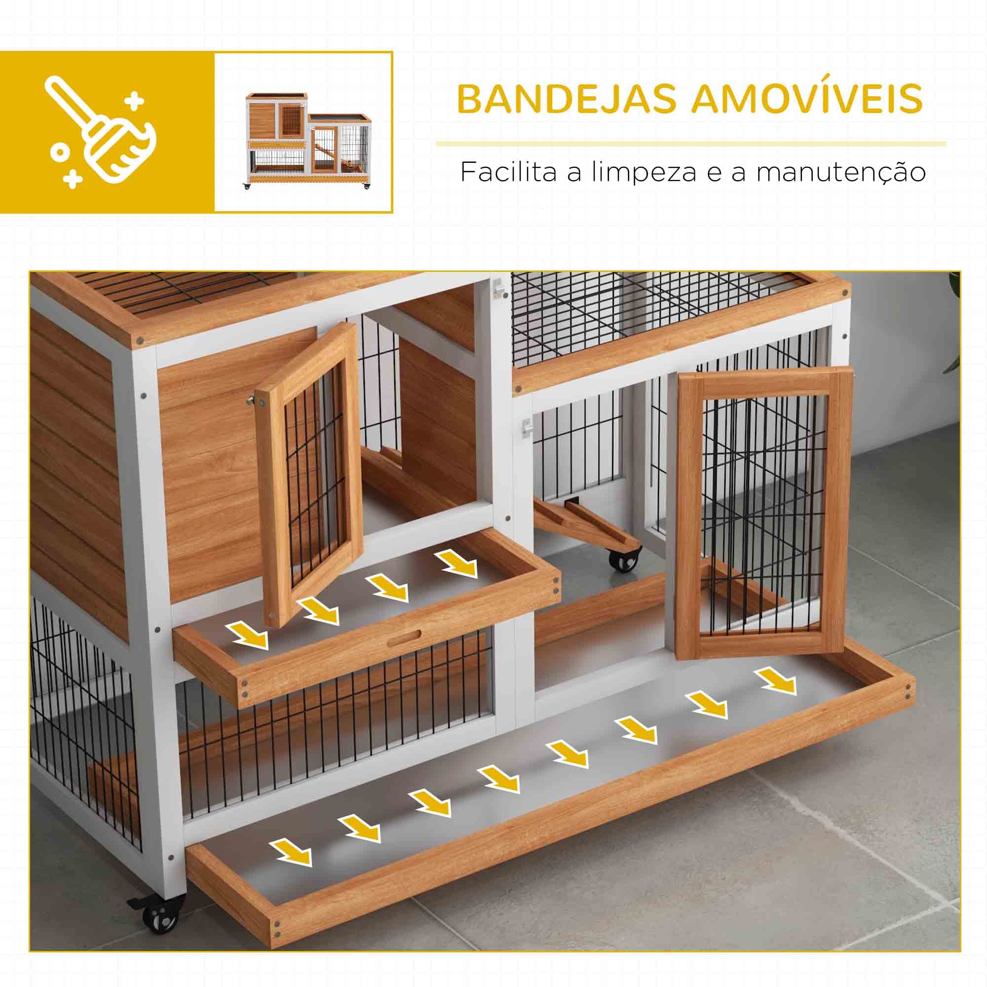 Coelheira de Madeira Interior – 110x50x88 cm – Branco – Madeira de abeto e metal