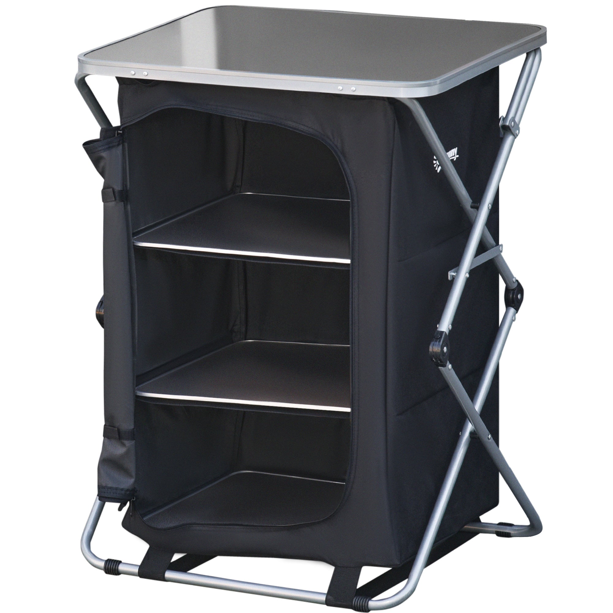 Armário de Cozinha de Acampamento Dobrável 65x58x93 cm Preto