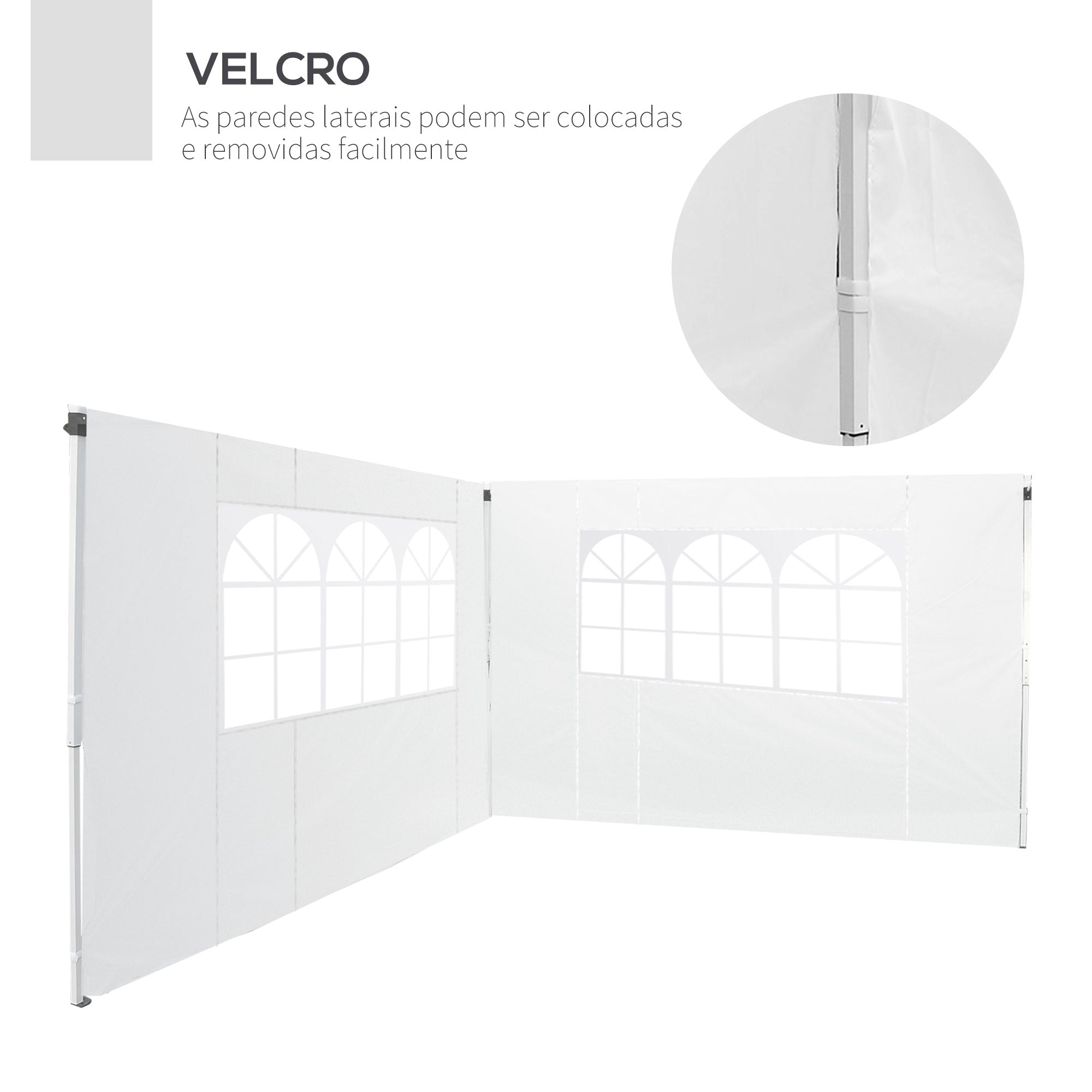 Paredes Laterais para Tenda 300x200 cm Branco