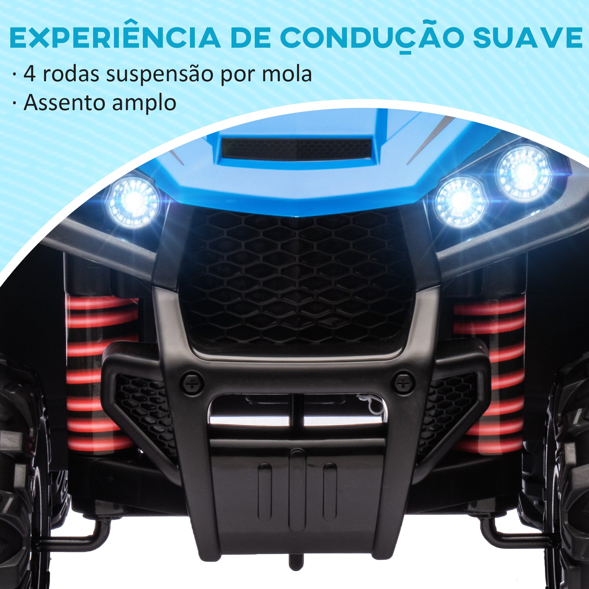 Quadriciclo Elétrico para Crianças 85x55,5x62 cm Azul