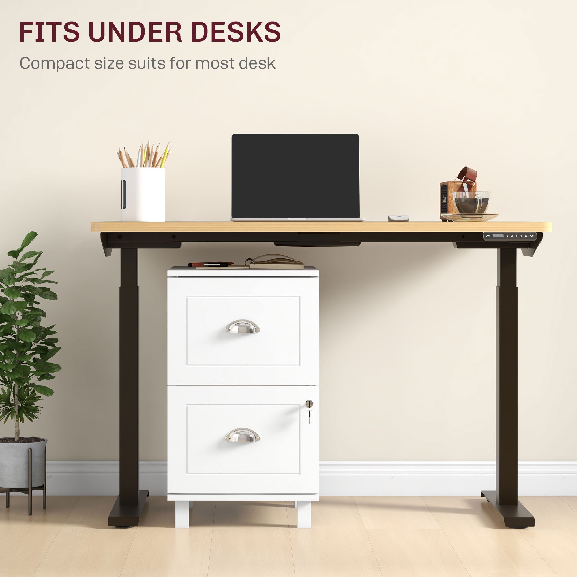 Bloco de Gavetas para Escritório com Fechadura 40x41,5x67,5 cm - Branco