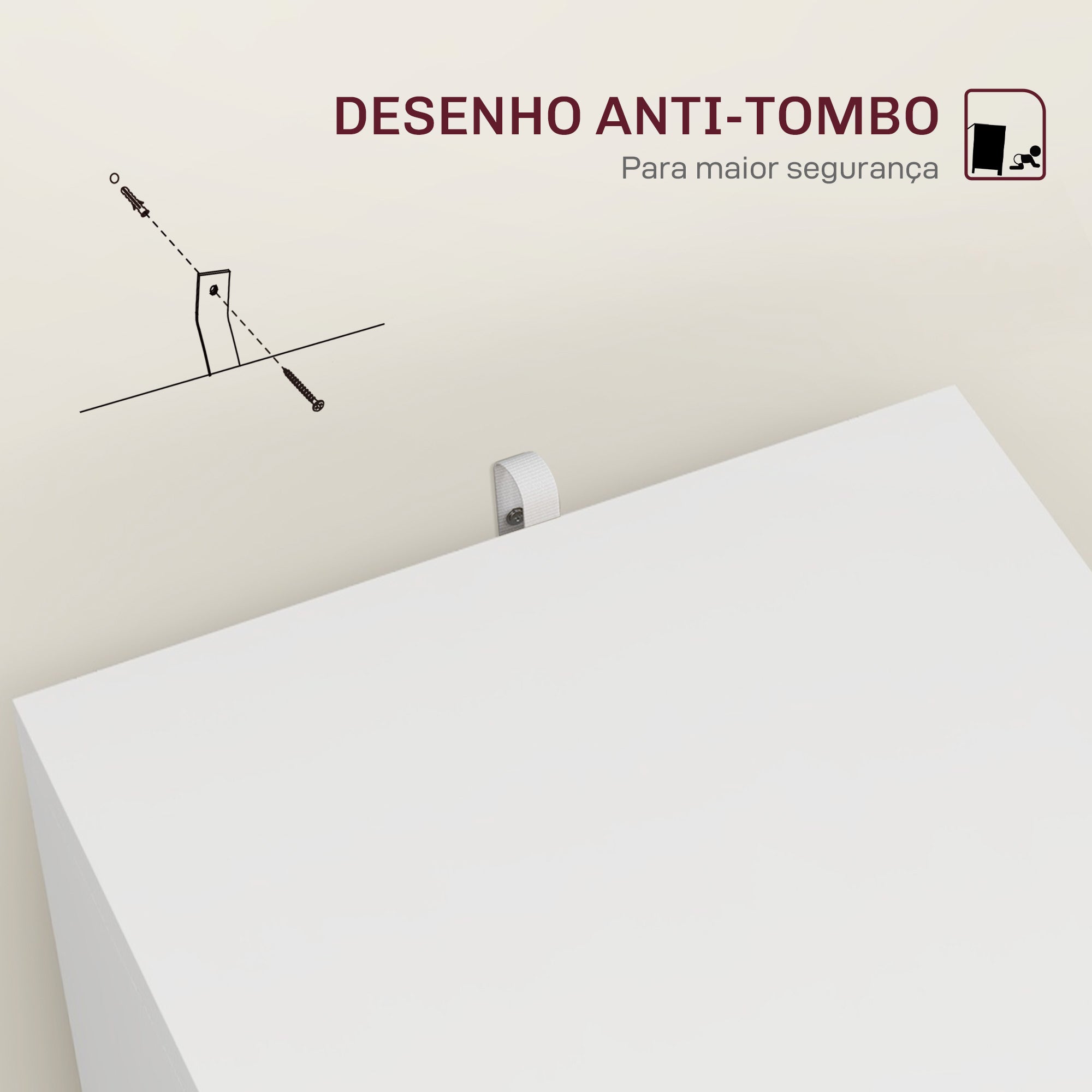 Bloco de Gavetas para Escritório com Fechadura 40x41,5x67,5 cm - Branco
