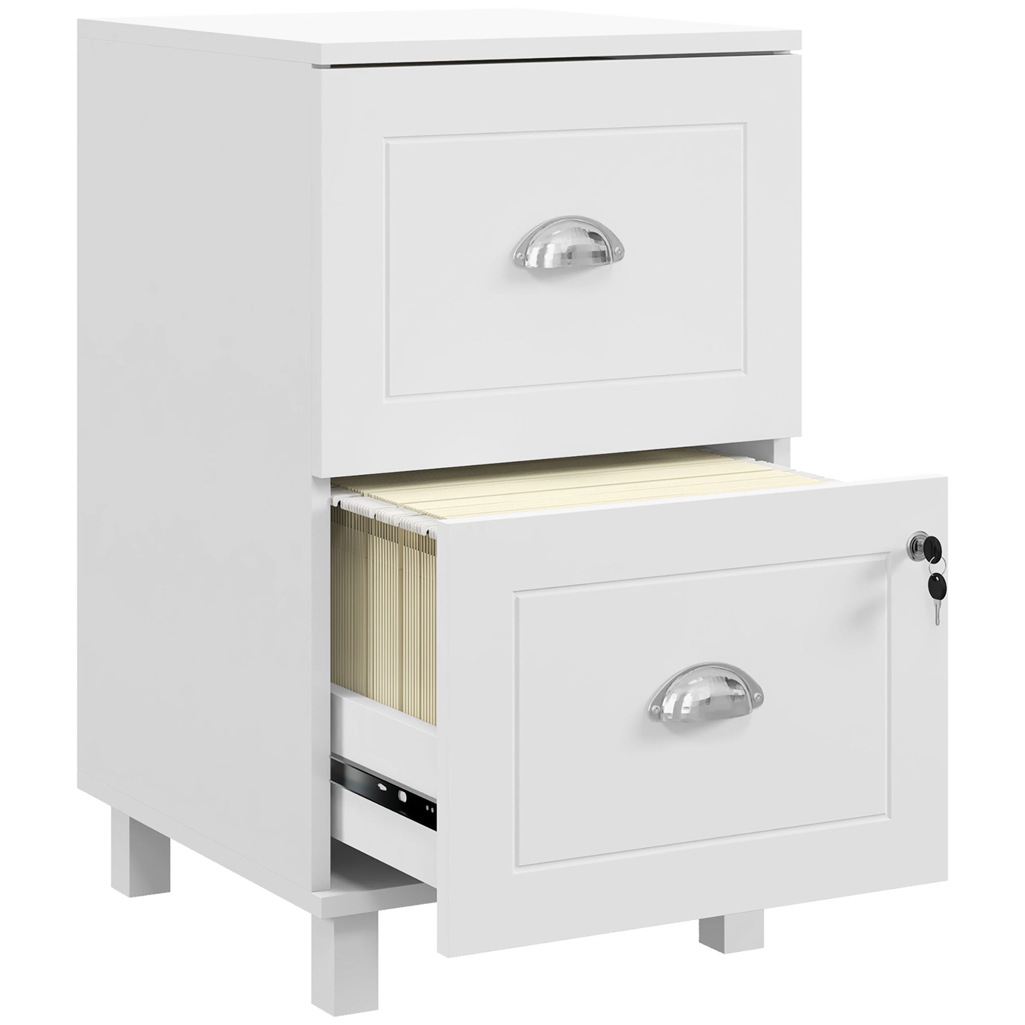 Bloco de Gavetas para Escritório com Fechadura 40x41,5x67,5 cm - Branco