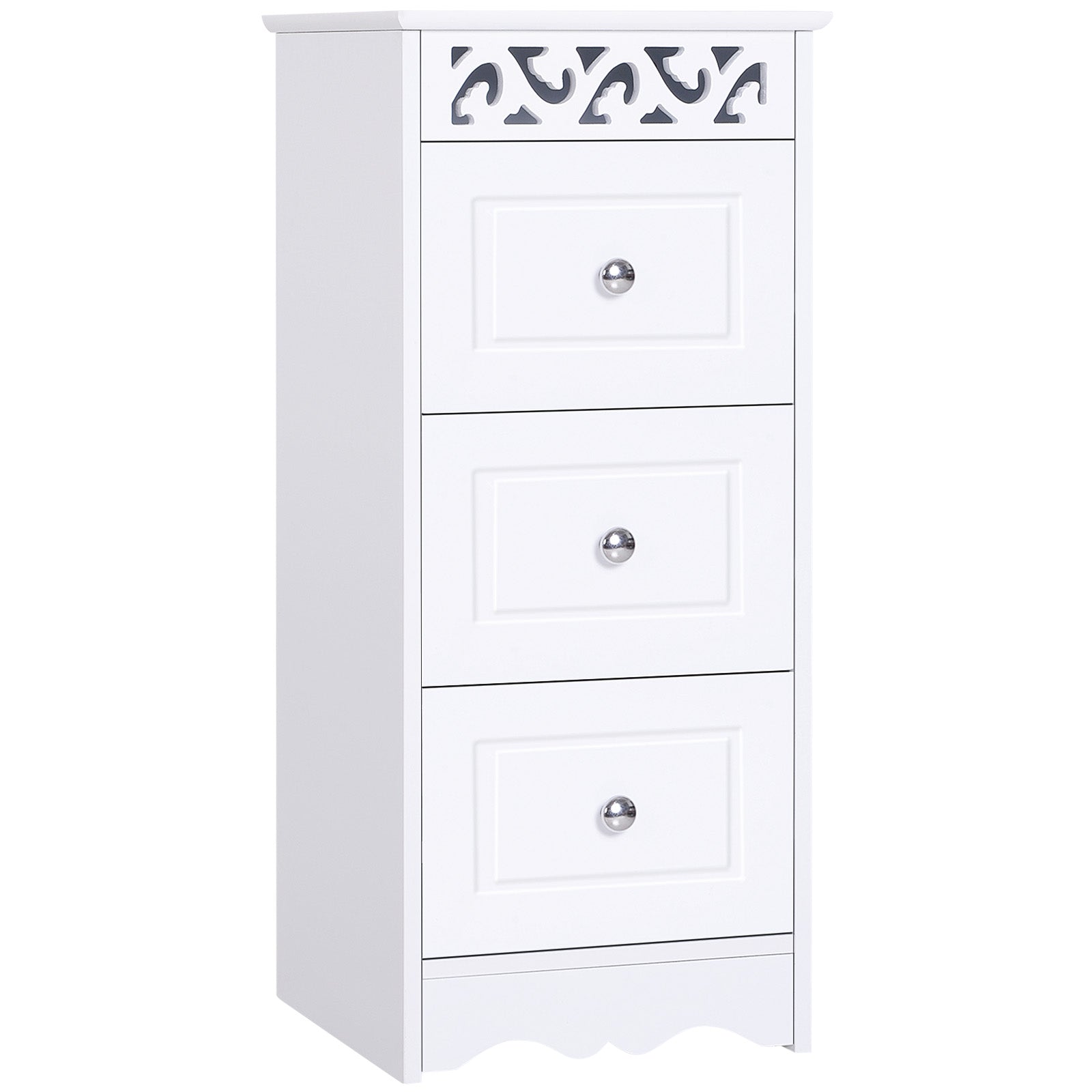 Armário Auxiliar Casa de Banho 3 Gavetas 29,8x29,8x68,5 cm Branco
