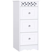 Armário Auxiliar Casa de Banho 3 Gavetas 29,8x29,8x68,5 cm Branco