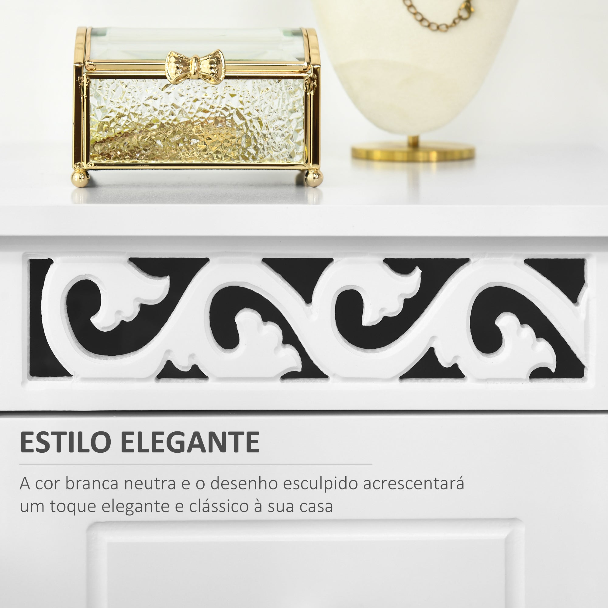 Armário Auxiliar Casa de Banho 3 Gavetas 29,8x29,8x68,5 cm Branco