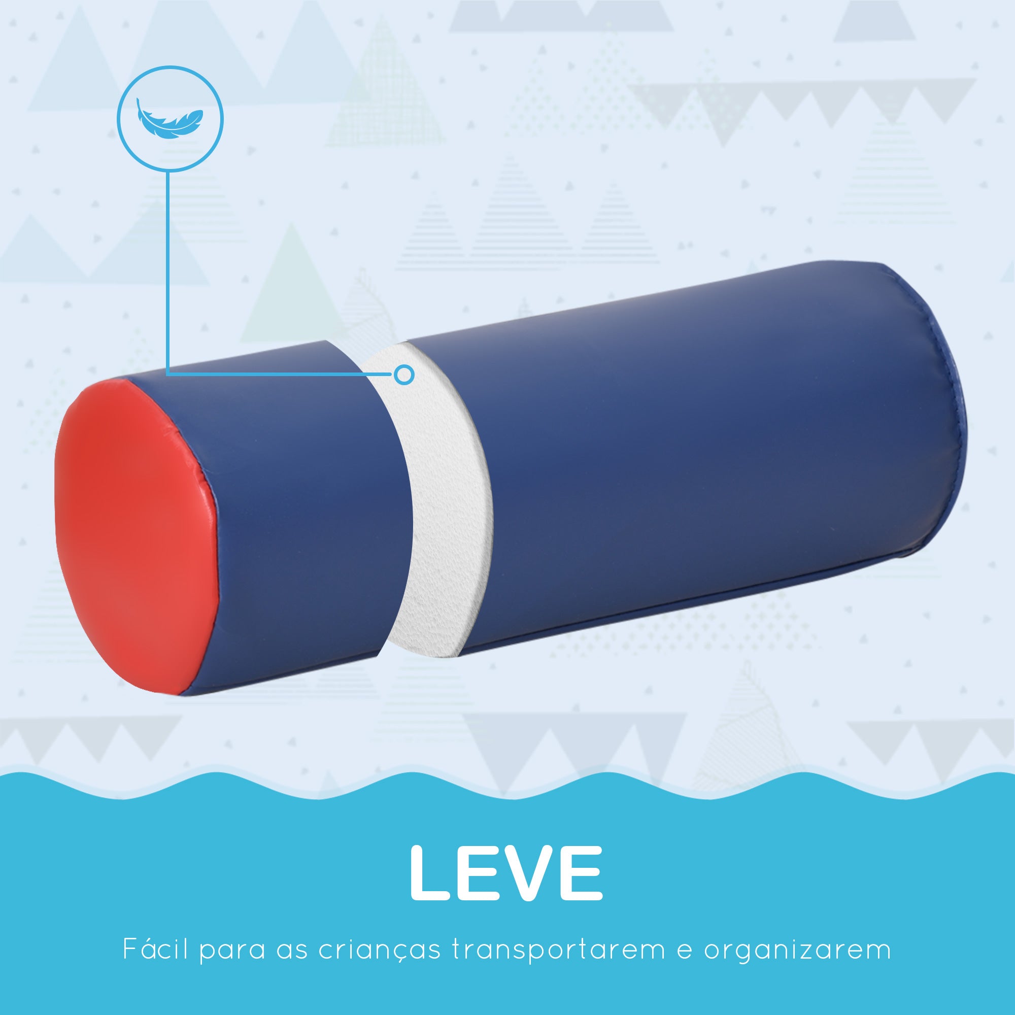 Blocos de espuma para crianças – 60x40x11 cm – Multicor – Couro sintético e espuma EPE