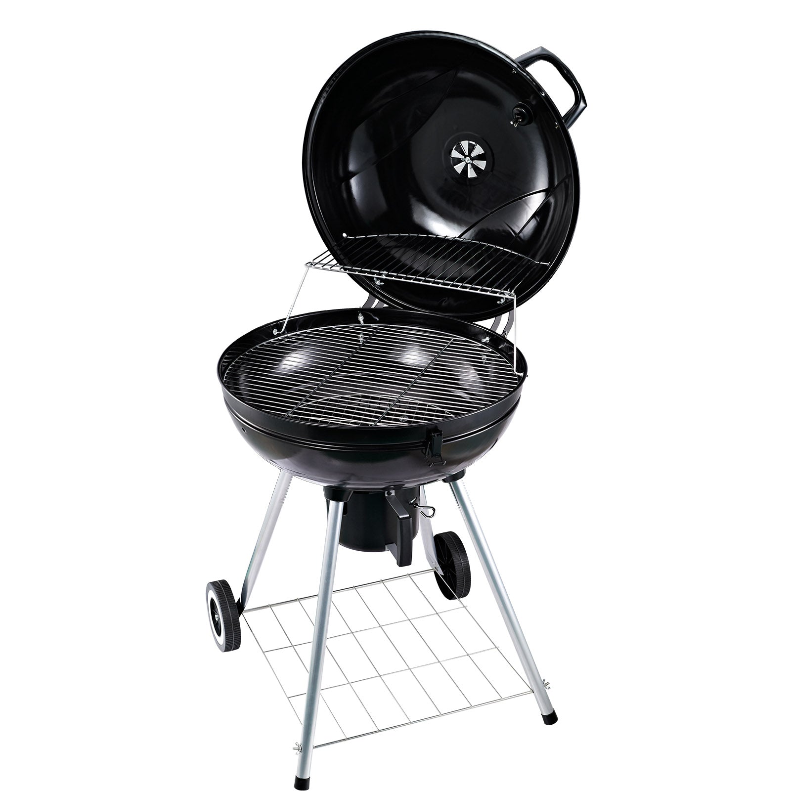 Barbecue a Carvão com Termómetro 57x63x94 cm - Preto