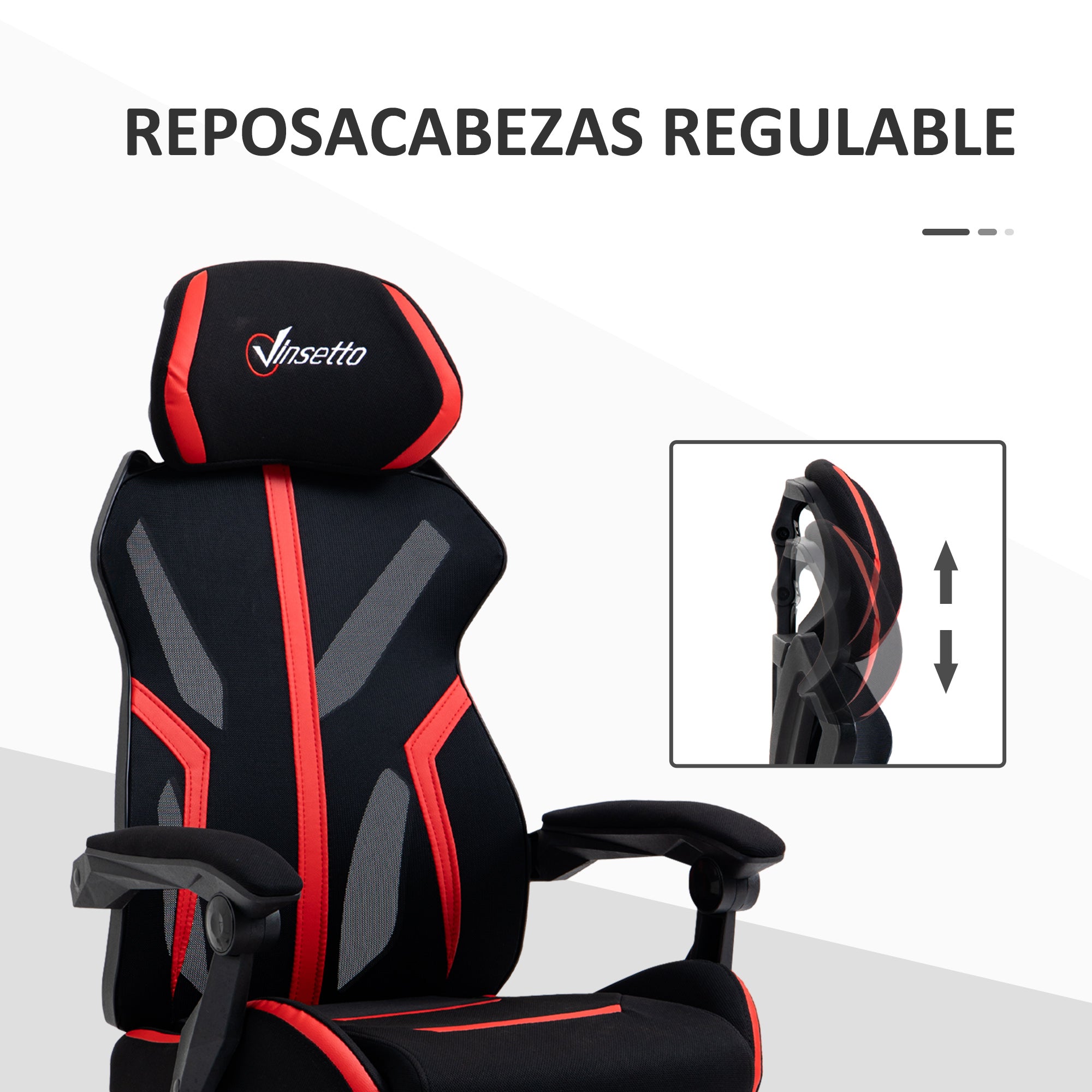Cadeira de Gaming Ergonômica com Apoio para os Pés Retrátil - 65x65x129cm - Preto e Vermelho