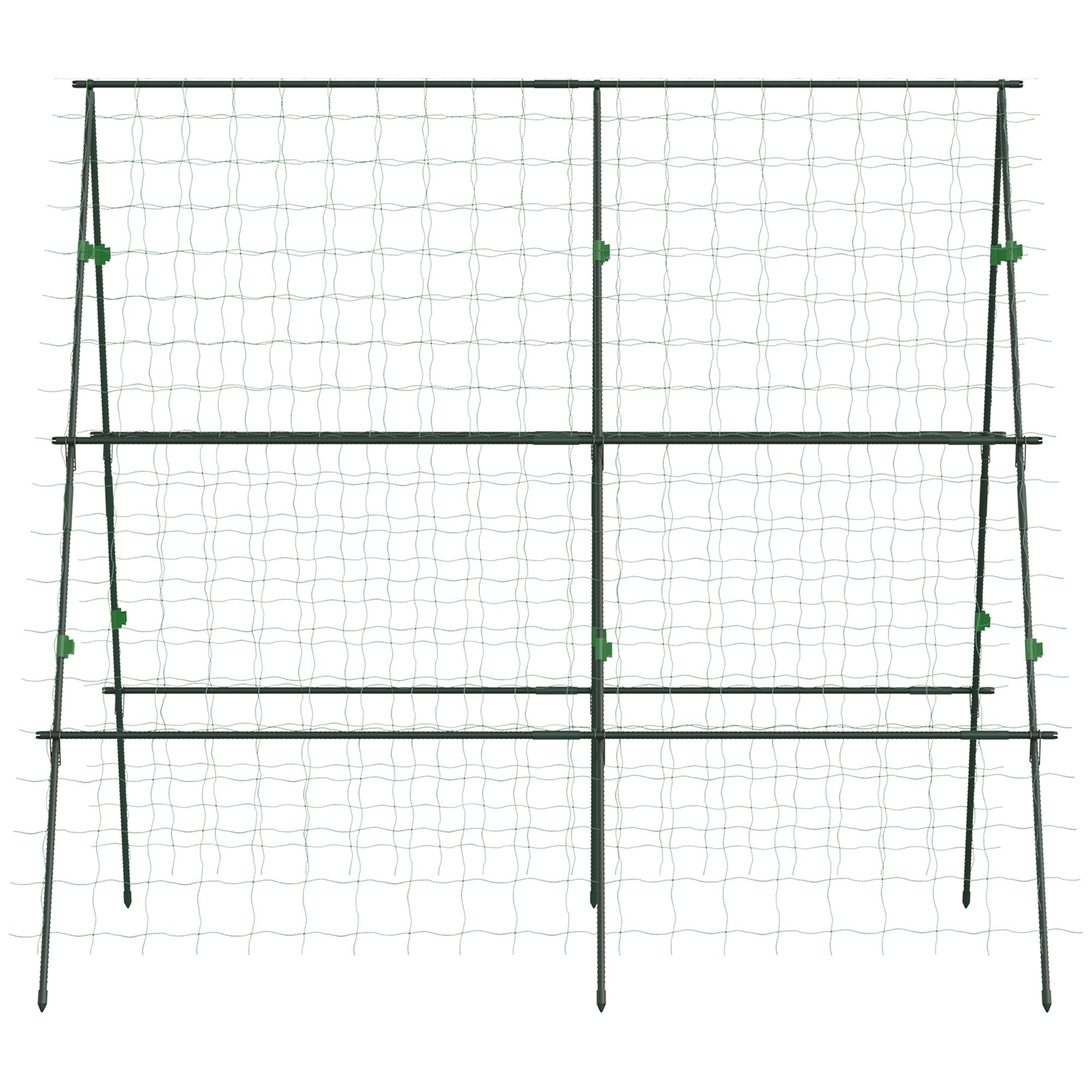 Treliça de Jardim Triangular Verde 180x100x180 cm - Suporte para Plantas Trepadeiras