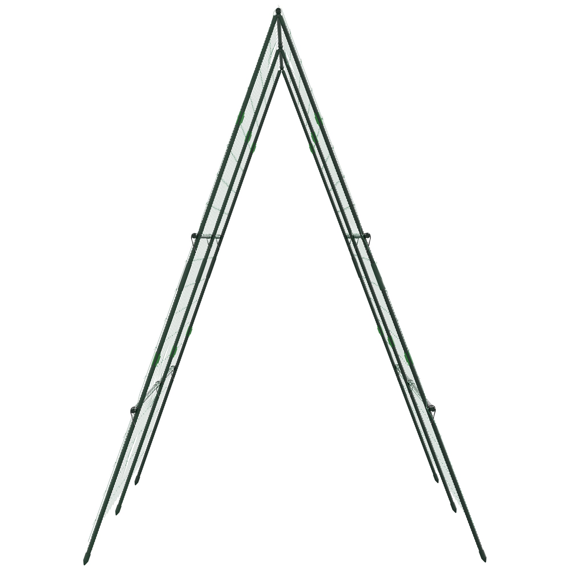 Treliça de Jardim Triangular Verde 180x100x180 cm - Suporte para Plantas Trepadeiras