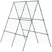 Treliça de Jardim Triangular Verde 180x100x180 cm - Suporte para Plantas Trepadeiras
