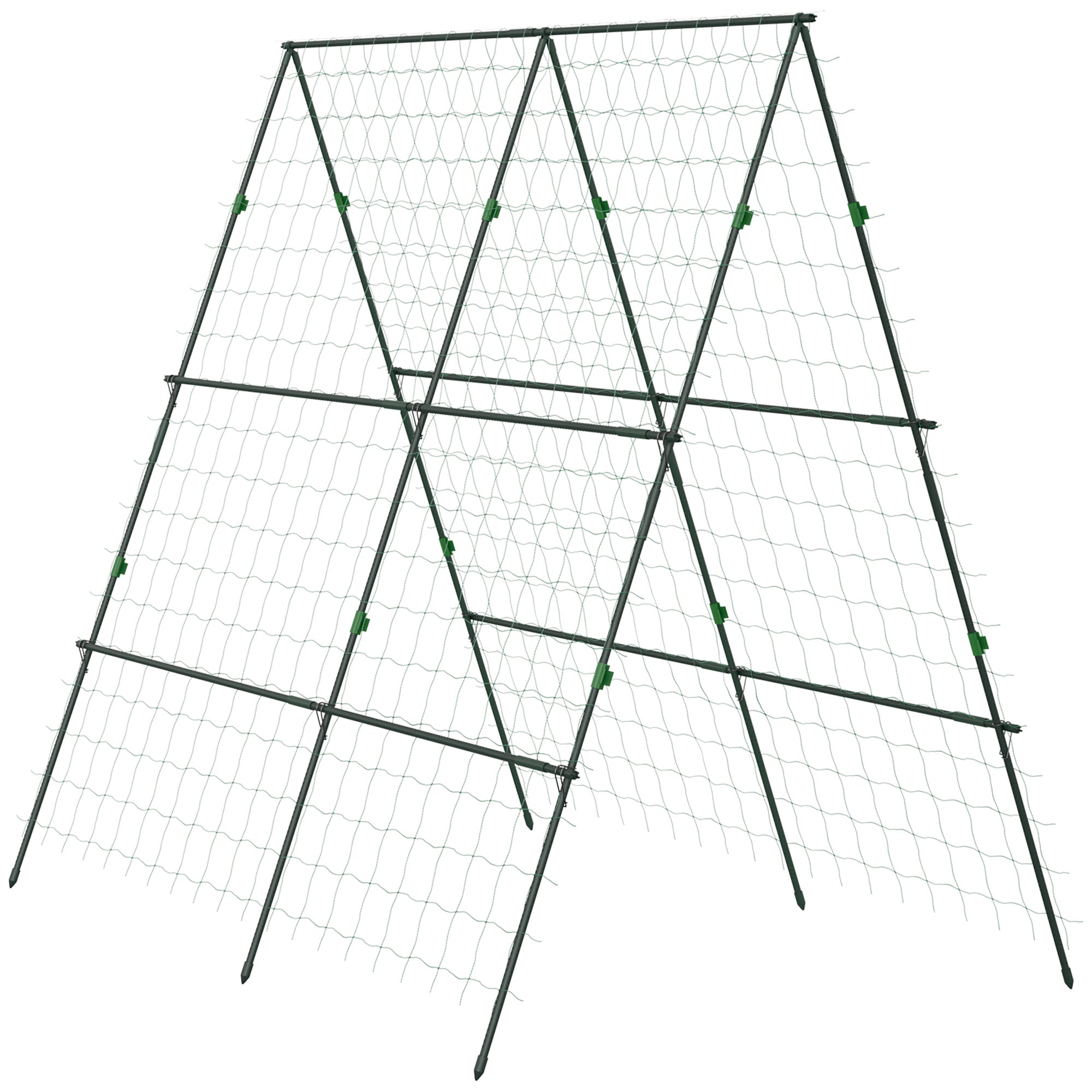 Treliça de Jardim Triangular Verde 180x100x180 cm - Suporte para Plantas Trepadeiras