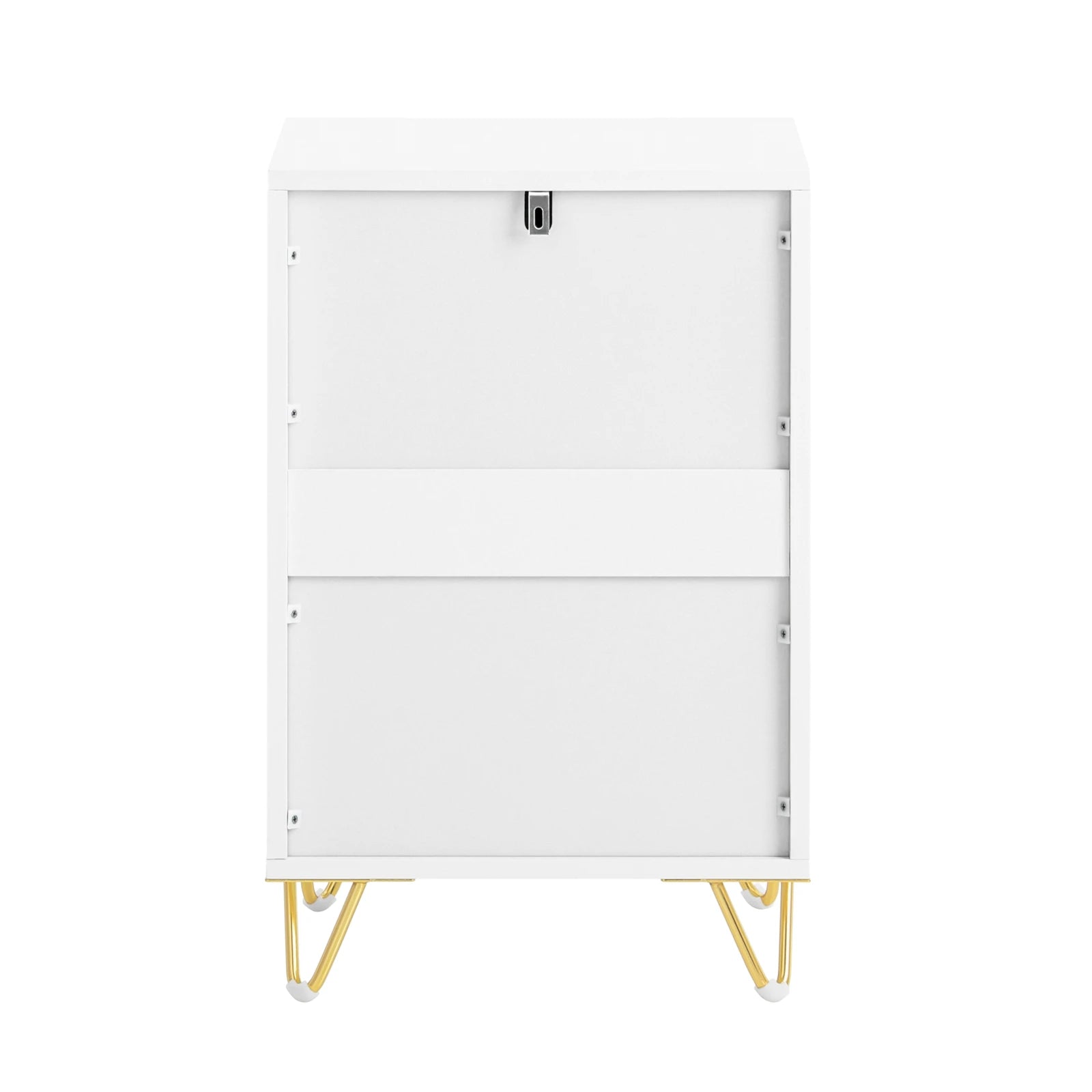 Mesa de Cabeceira Aura - com 3 Gavetas – Branco – 40x63x40 cm