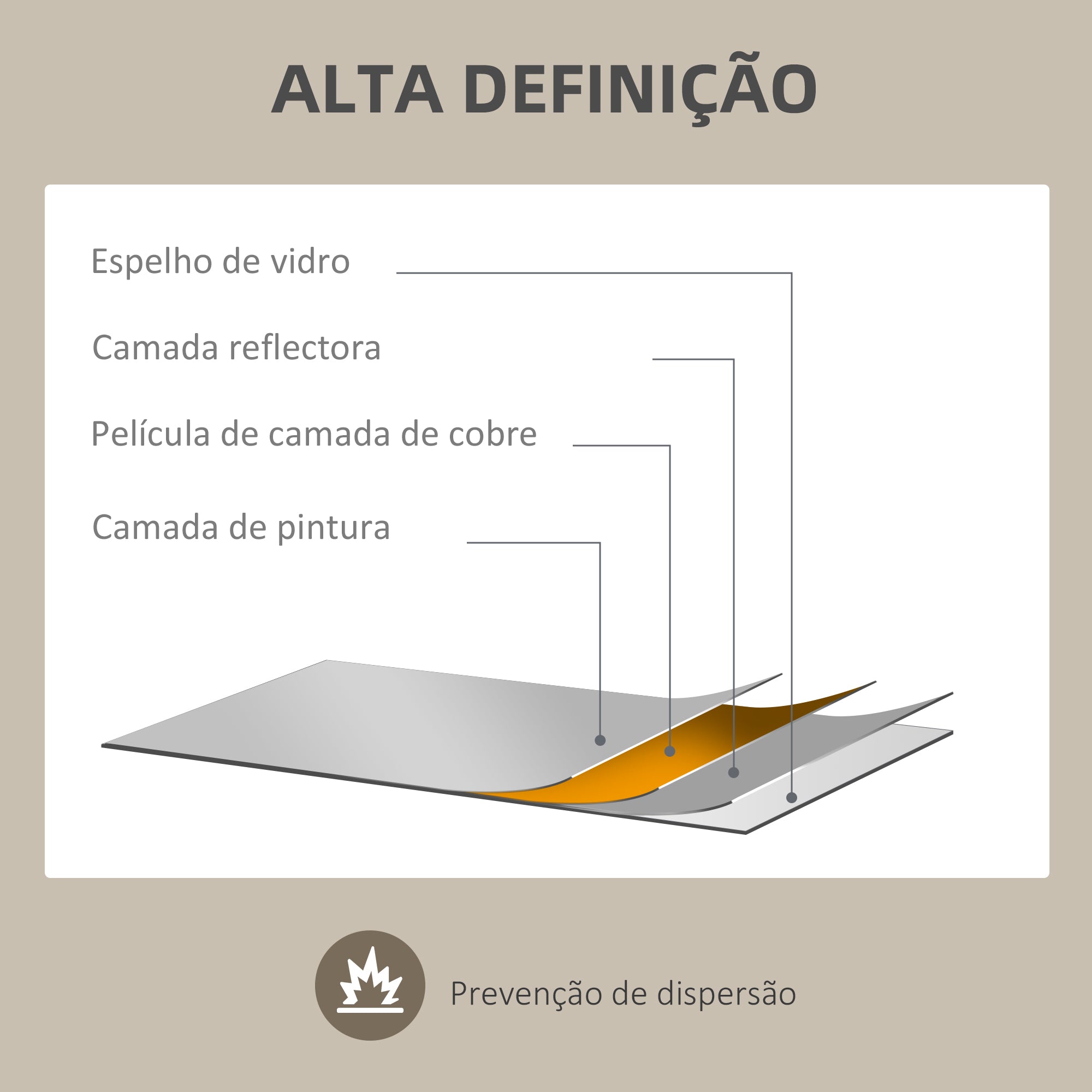 Espelho de Parede Decorativo 70x50 cm Cor de Madeira Natural