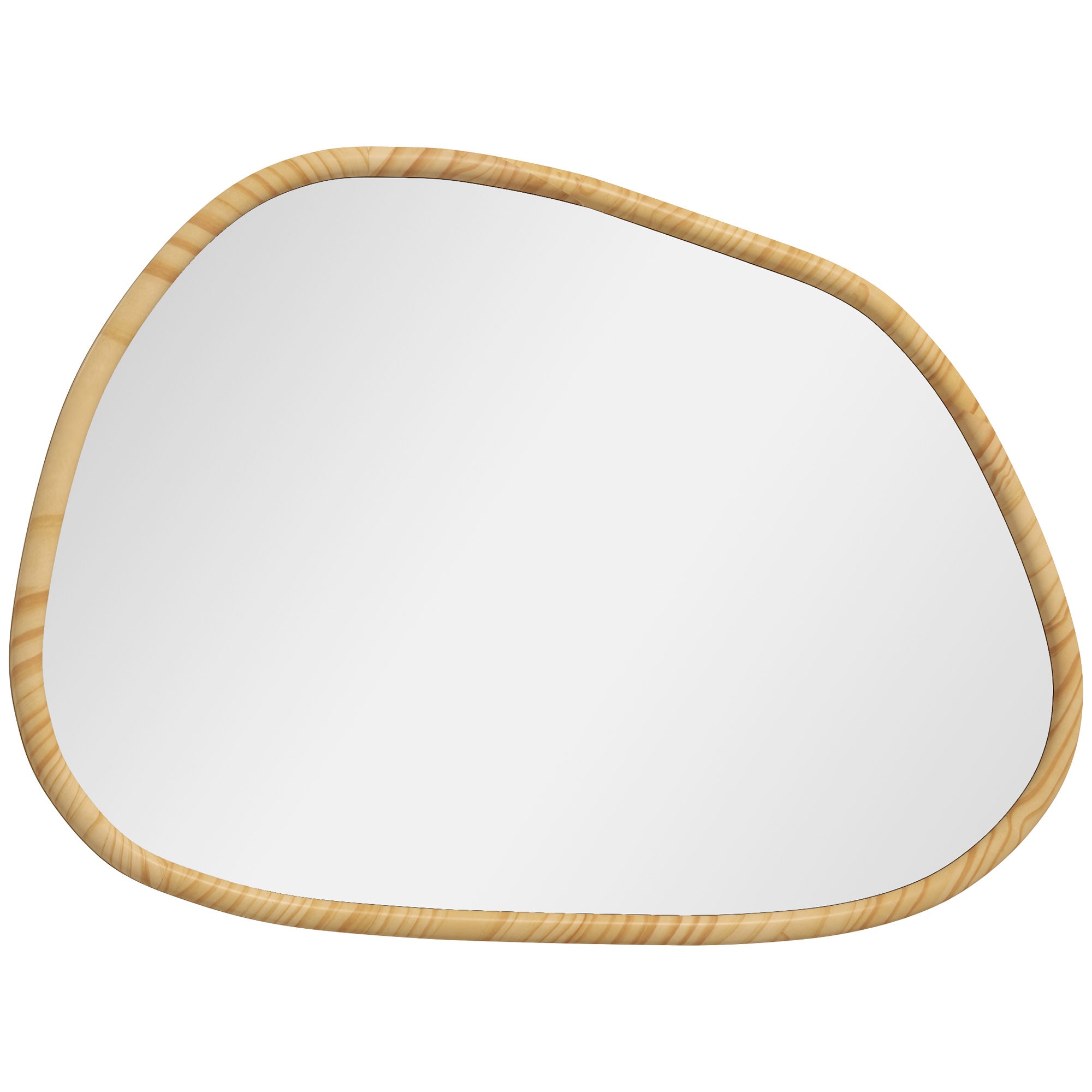 Espelho de Parede Decorativo 70x50 cm Cor de Madeira Natural