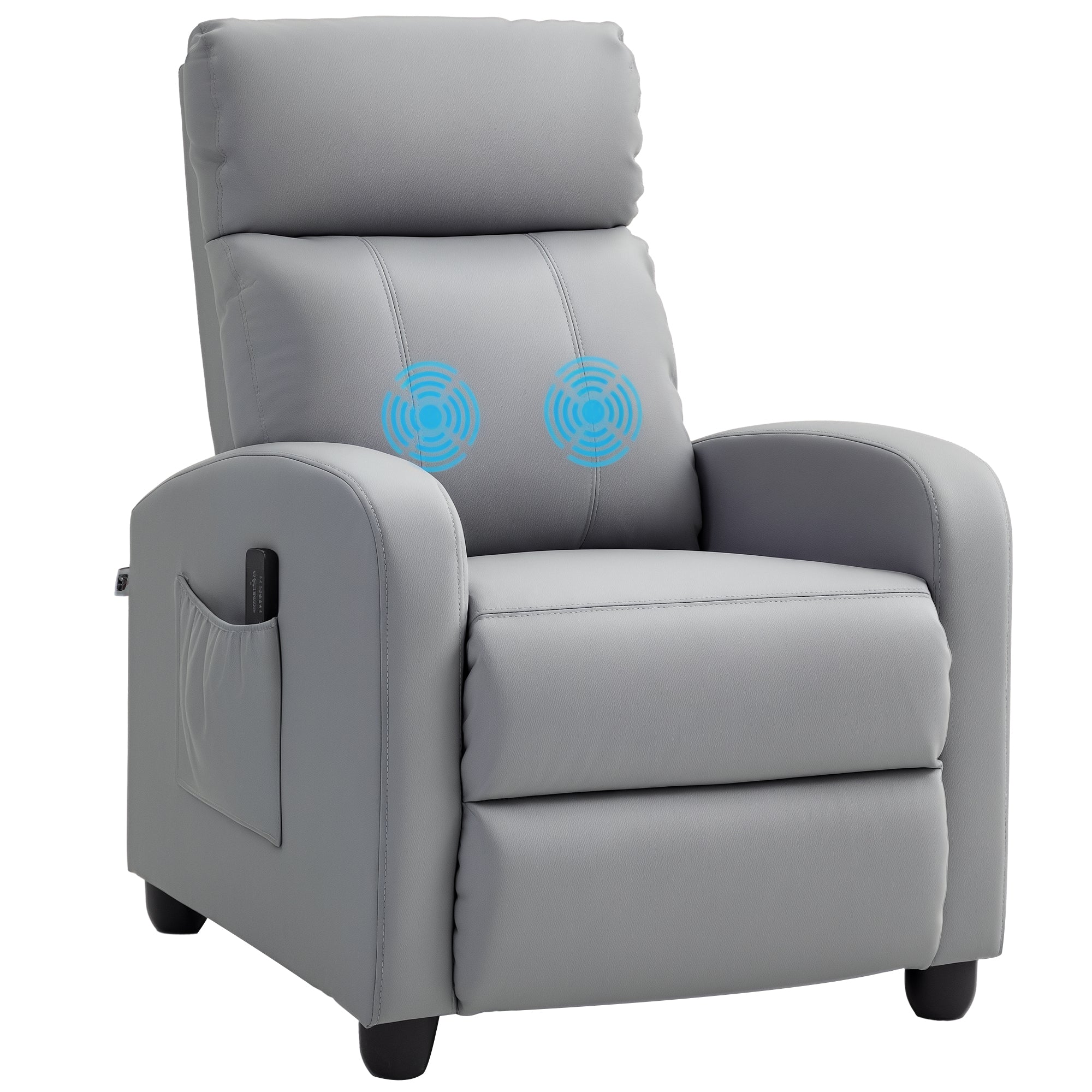 Poltrona de Massagem Reclinável Cinzenta 68x88x98 cm