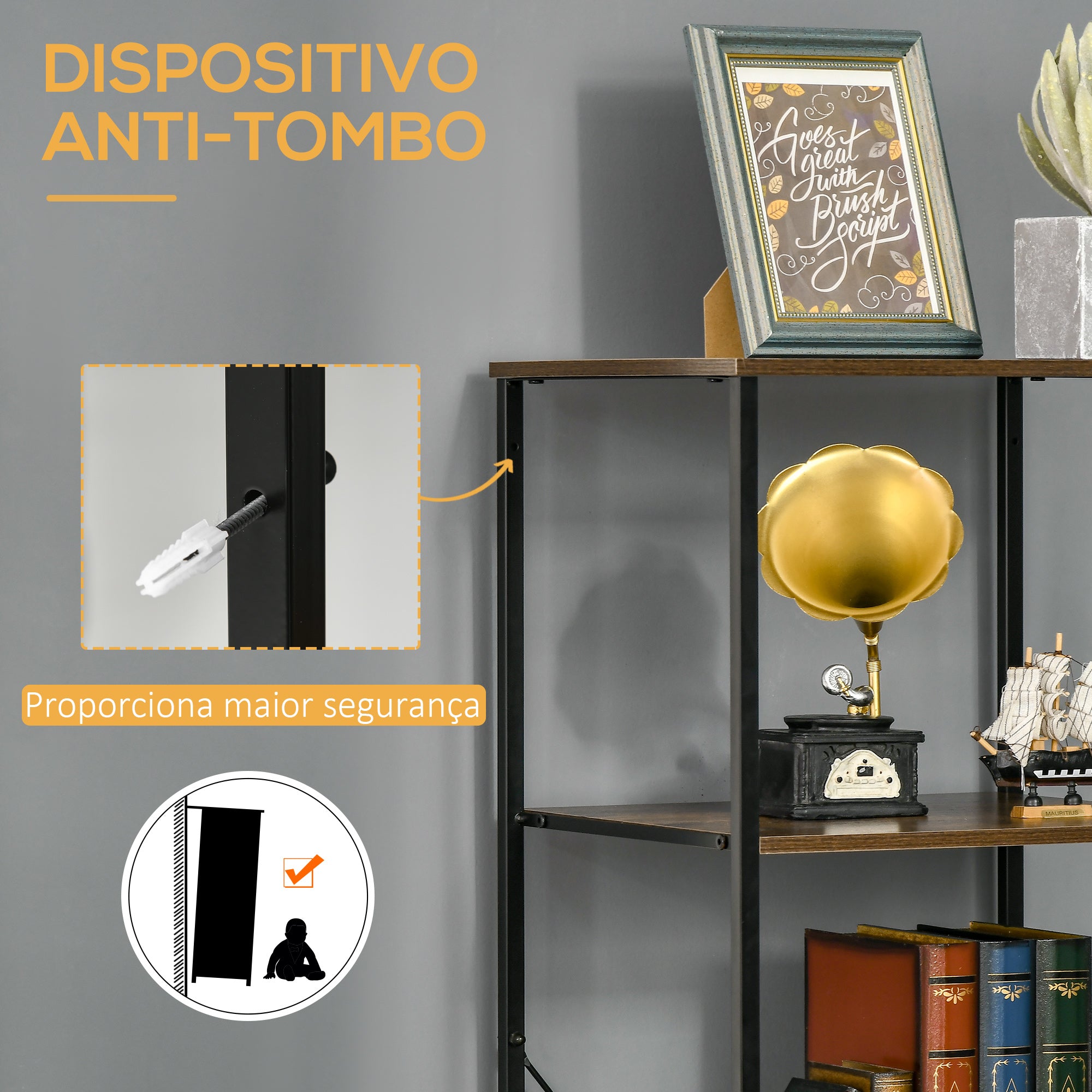 Armário de Sala de Estar 44x40x155 cm - Castanho Rústico