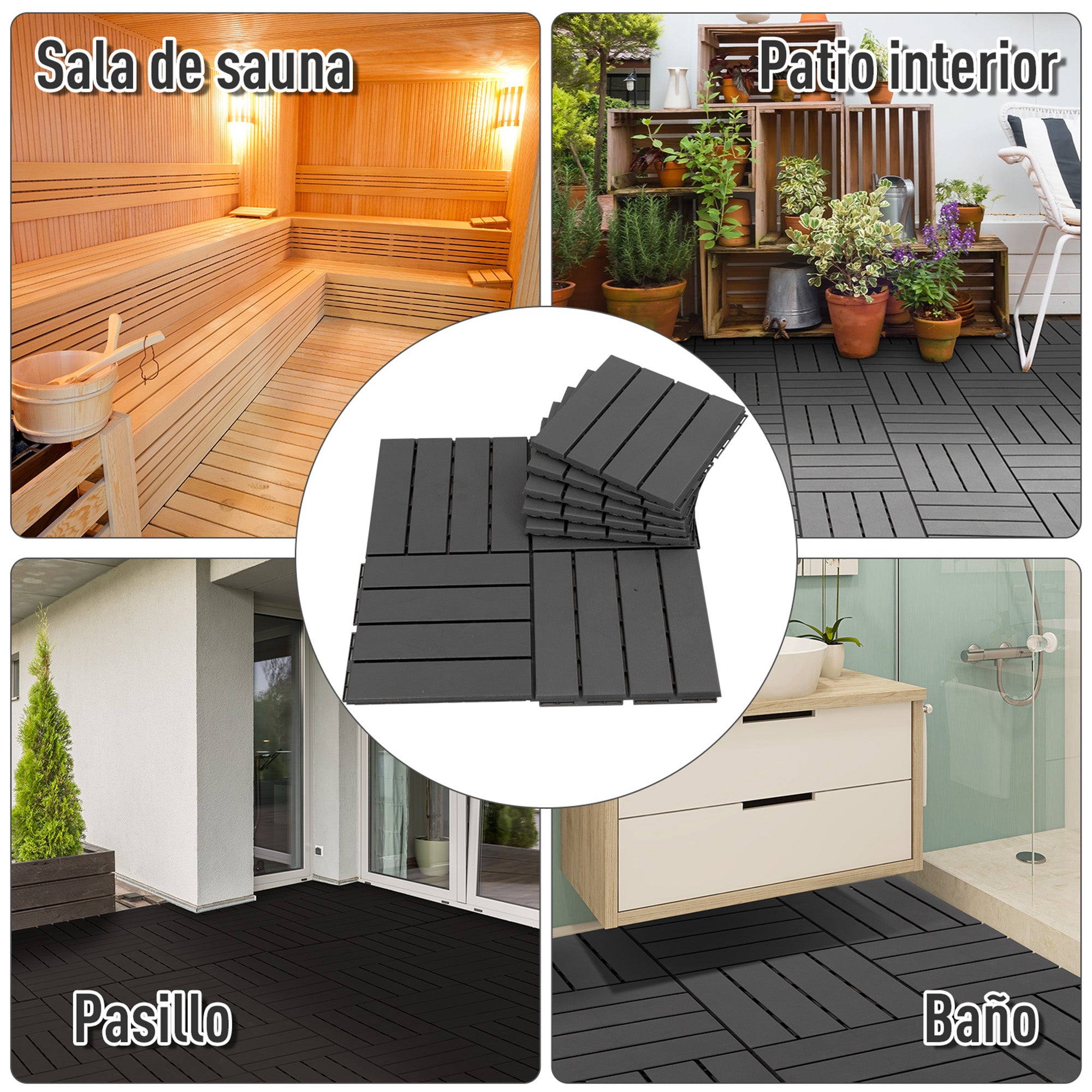 Conjunto de estrados – 30x30cm – Preto – PP