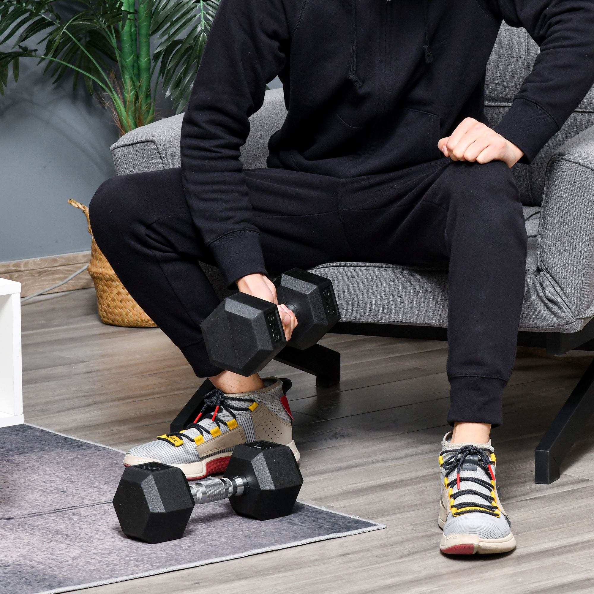 Conjunto de Halteres – 30,5x12,7 cm – Preto – Metal