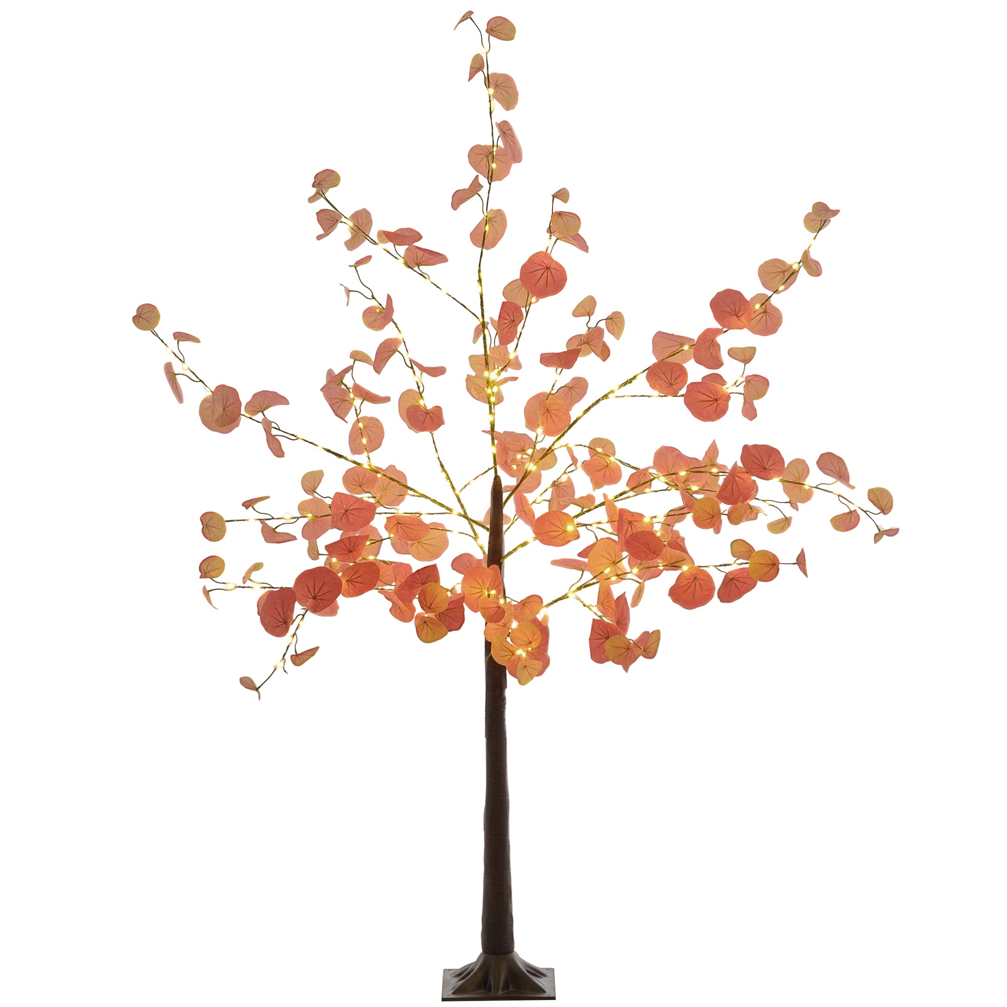 Árvore Artificial de Eucalipto 150 cm Laranja e Marrom