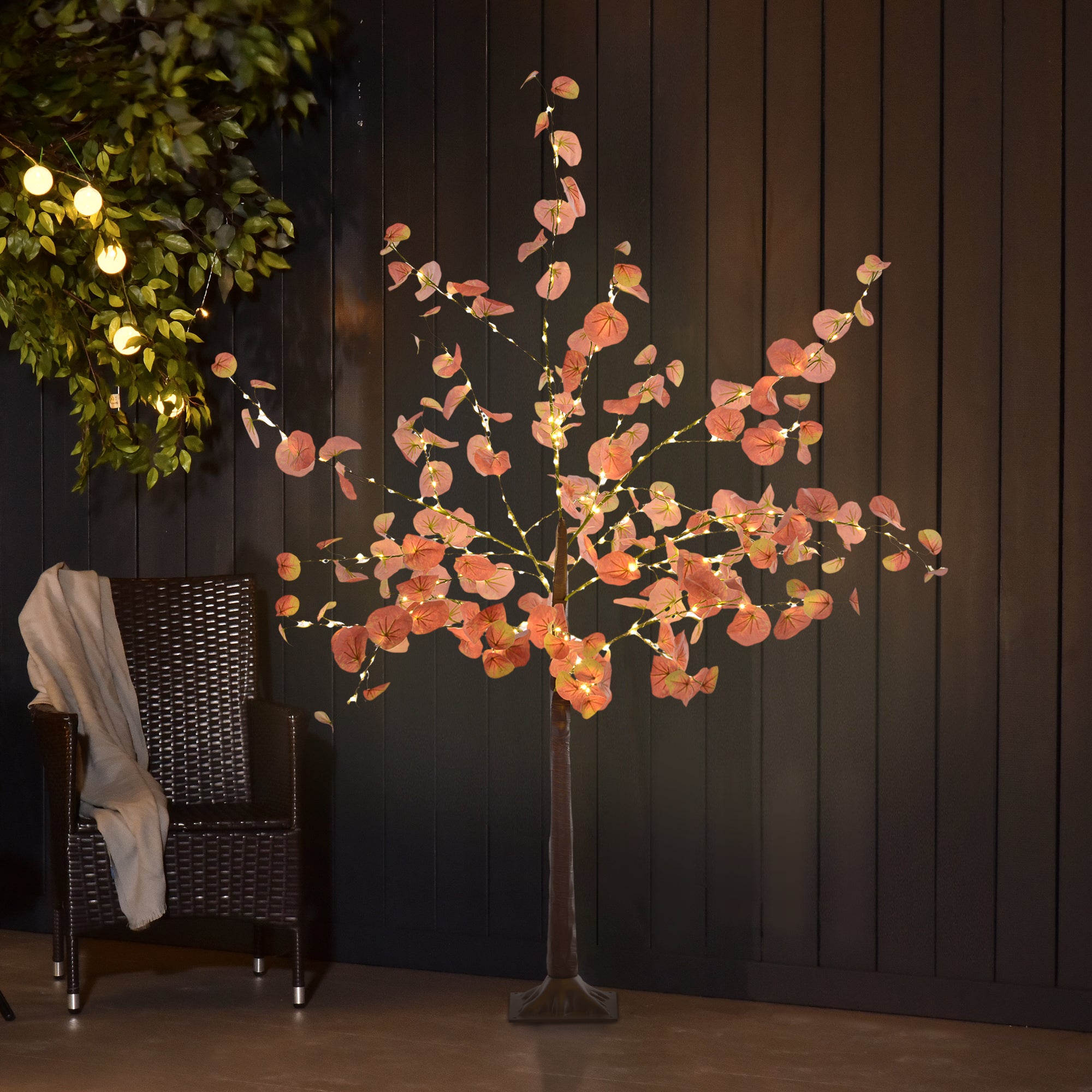 Árvore Artificial de Eucalipto 150 cm Laranja e Marrom