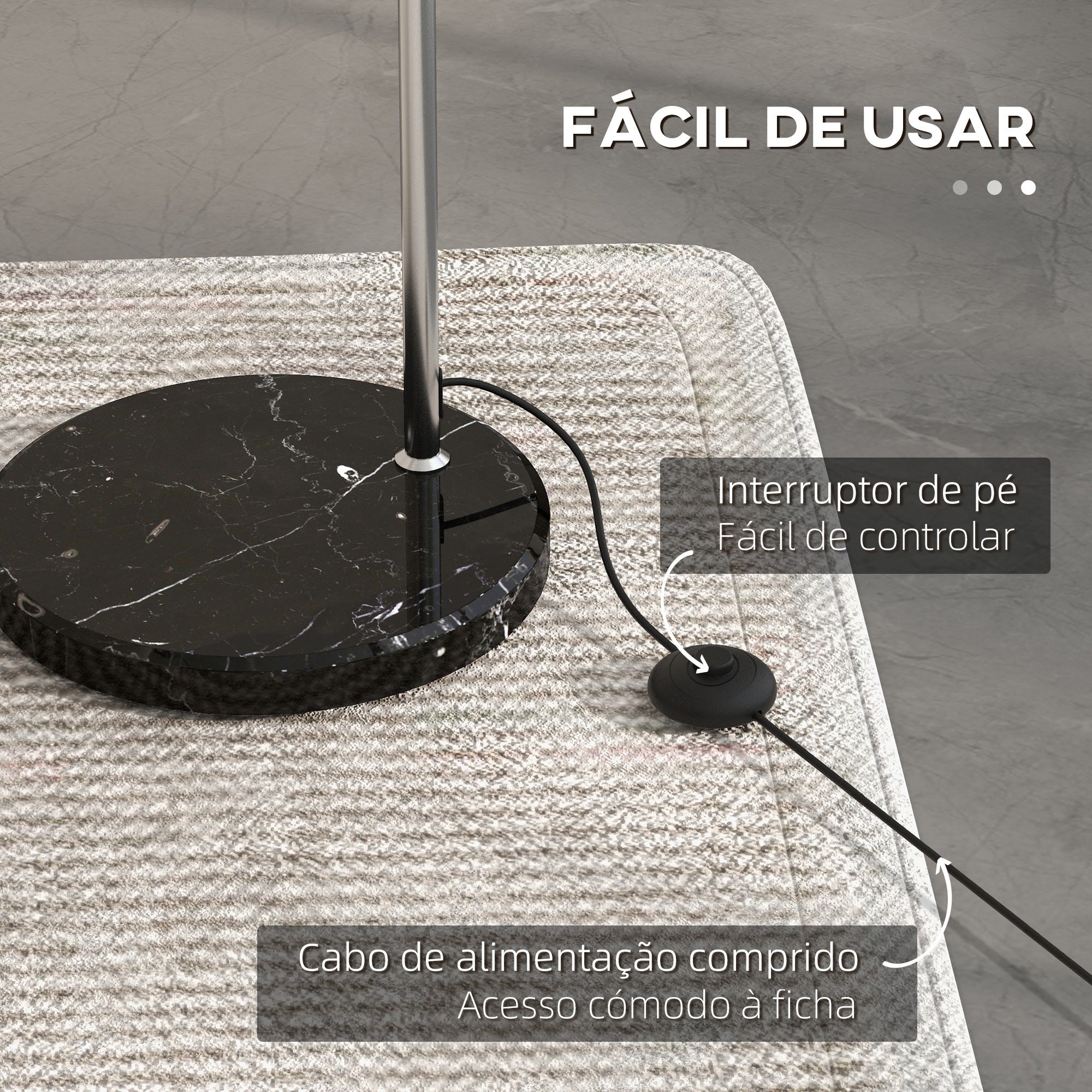 Candeeiro de Pé em Forma de Arco Prata 110-115x30x170-180 cm