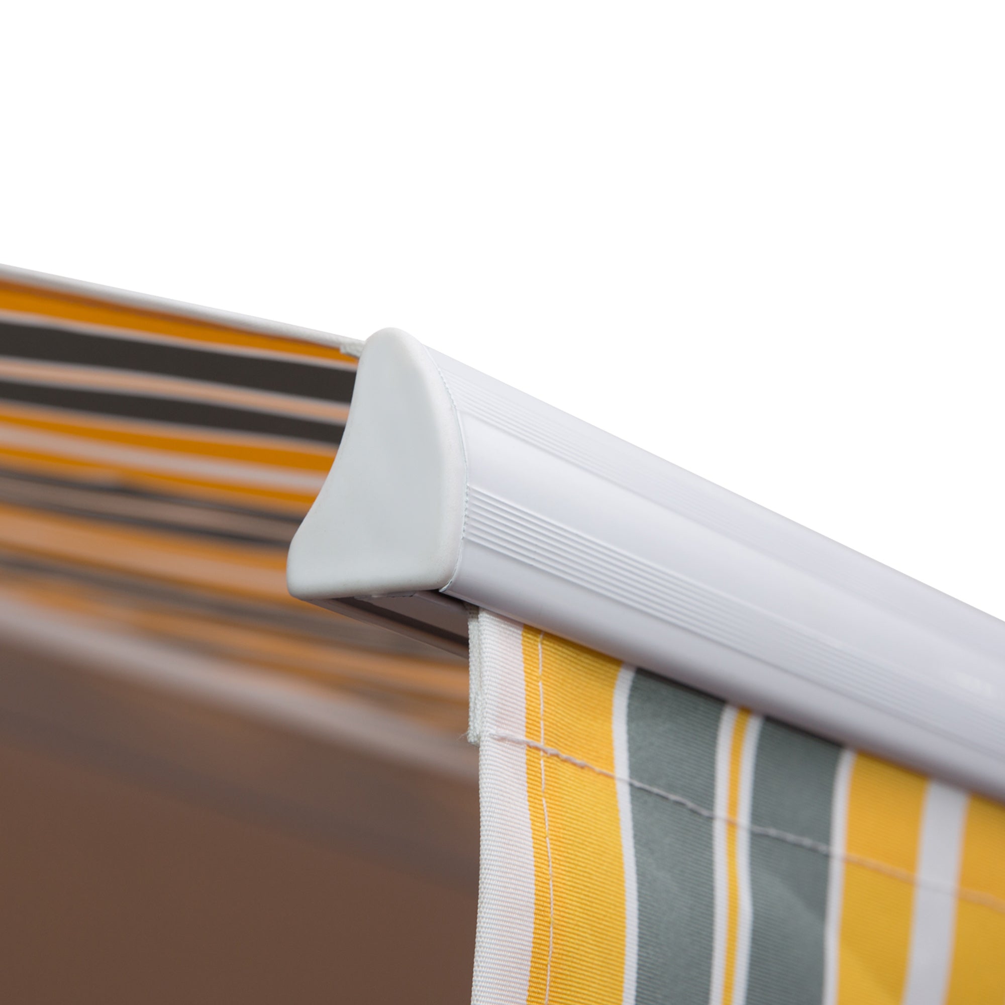 Toldo Manual Amarelo e Cinza 350x250 cm - Proteção Solar UV para Jardim Exterior