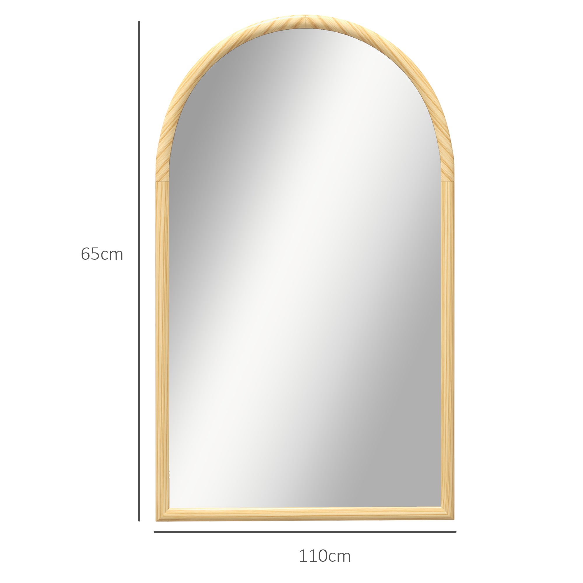 Espelho de Parede 65x110 cm Cor de Madeira Natural