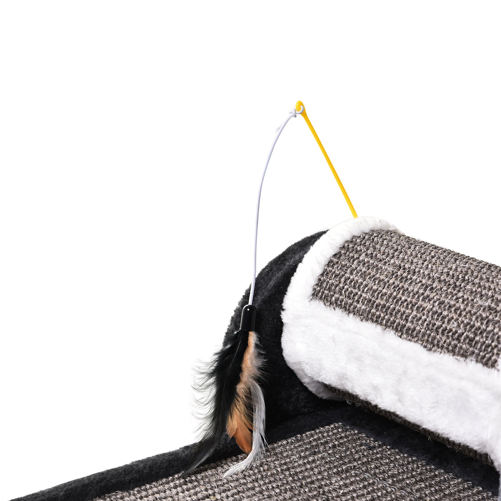 Arranhador para Gatos com Rolo de Sisal 45x25x16 cm - Cinza e Branco