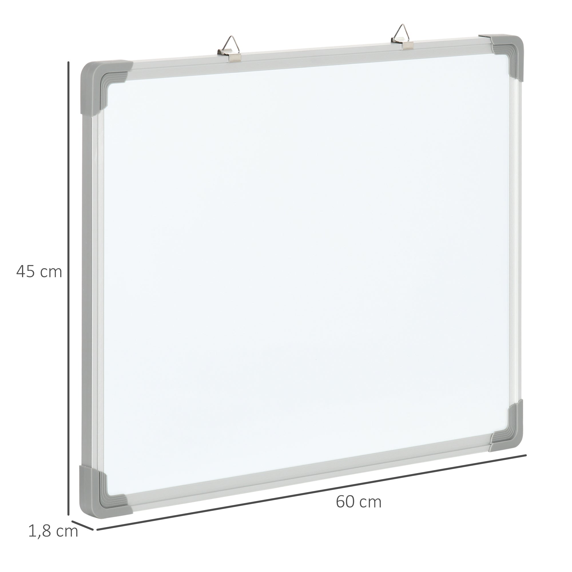 Quadro Magnético Branco 60x45cm com Estrutura de Liga de Alumínio