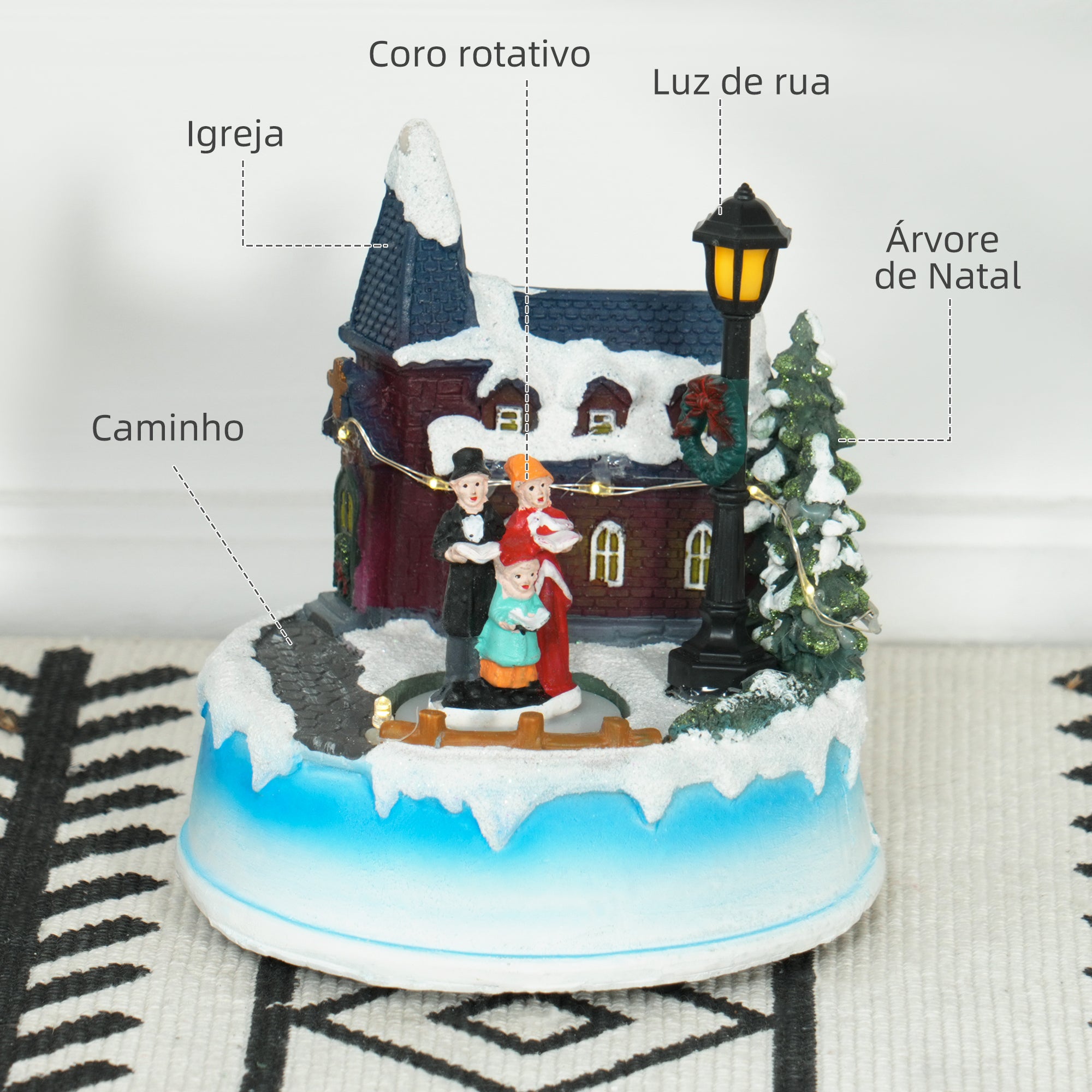 Cena de Natal Multicor – 13x13x15 cm – resina