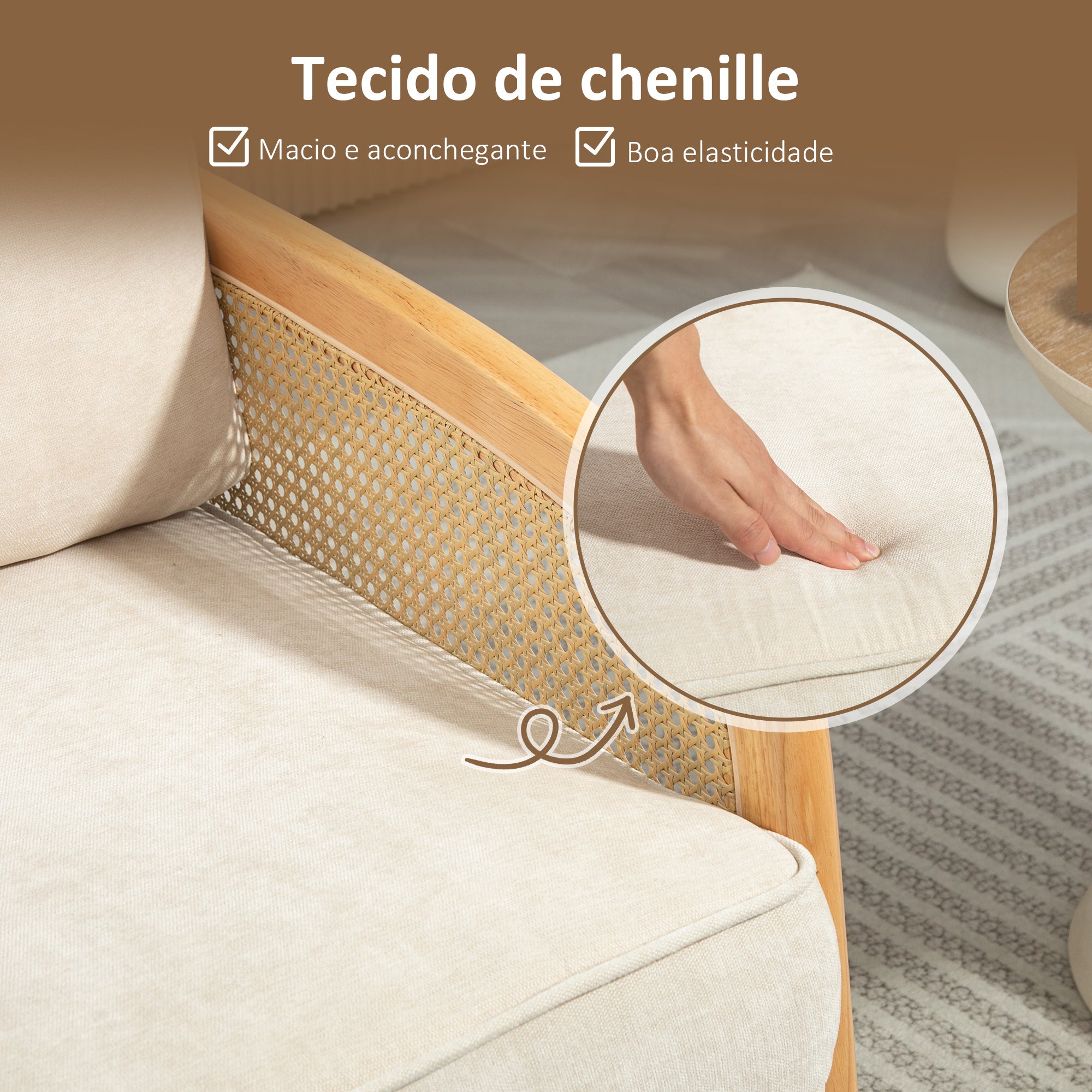 Poltrona de Sala de Estar Moderna Bege 67x75x88 cm