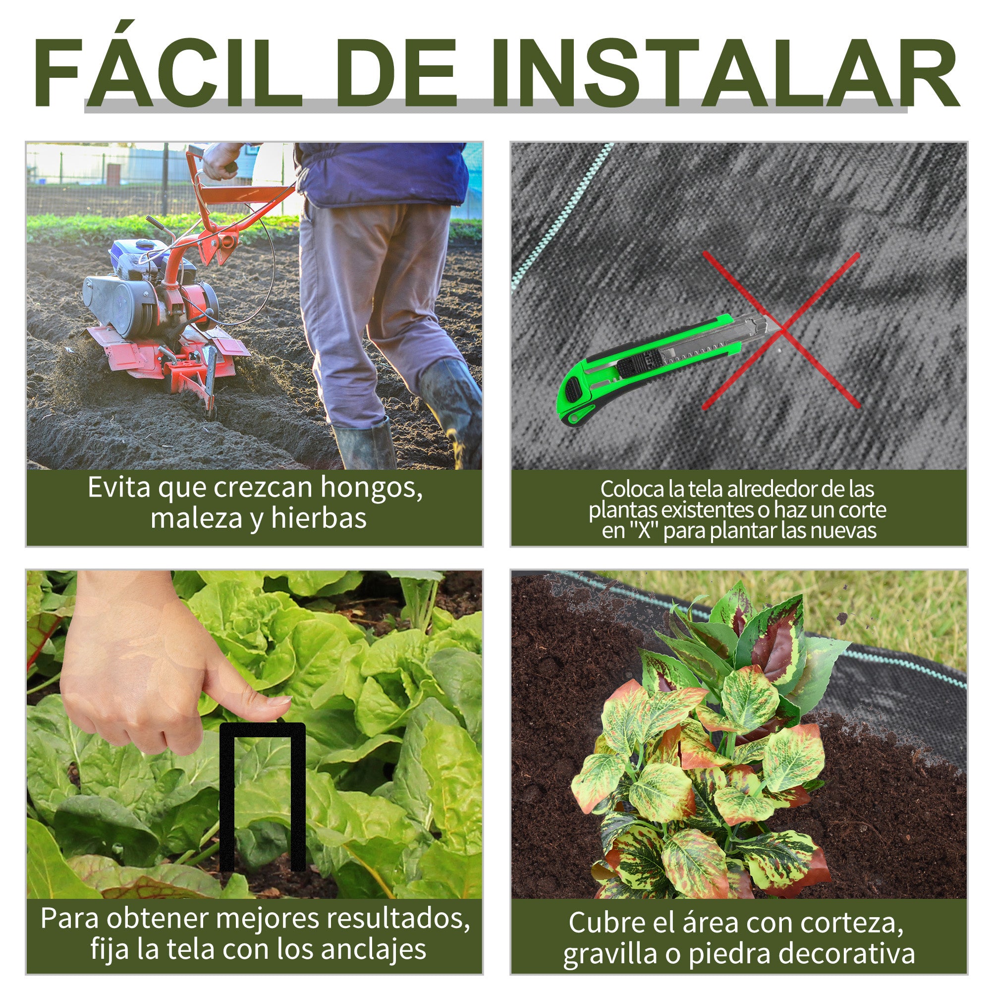 Malha Geotêxtil Preto 2x50 m - Materiais de Jardim