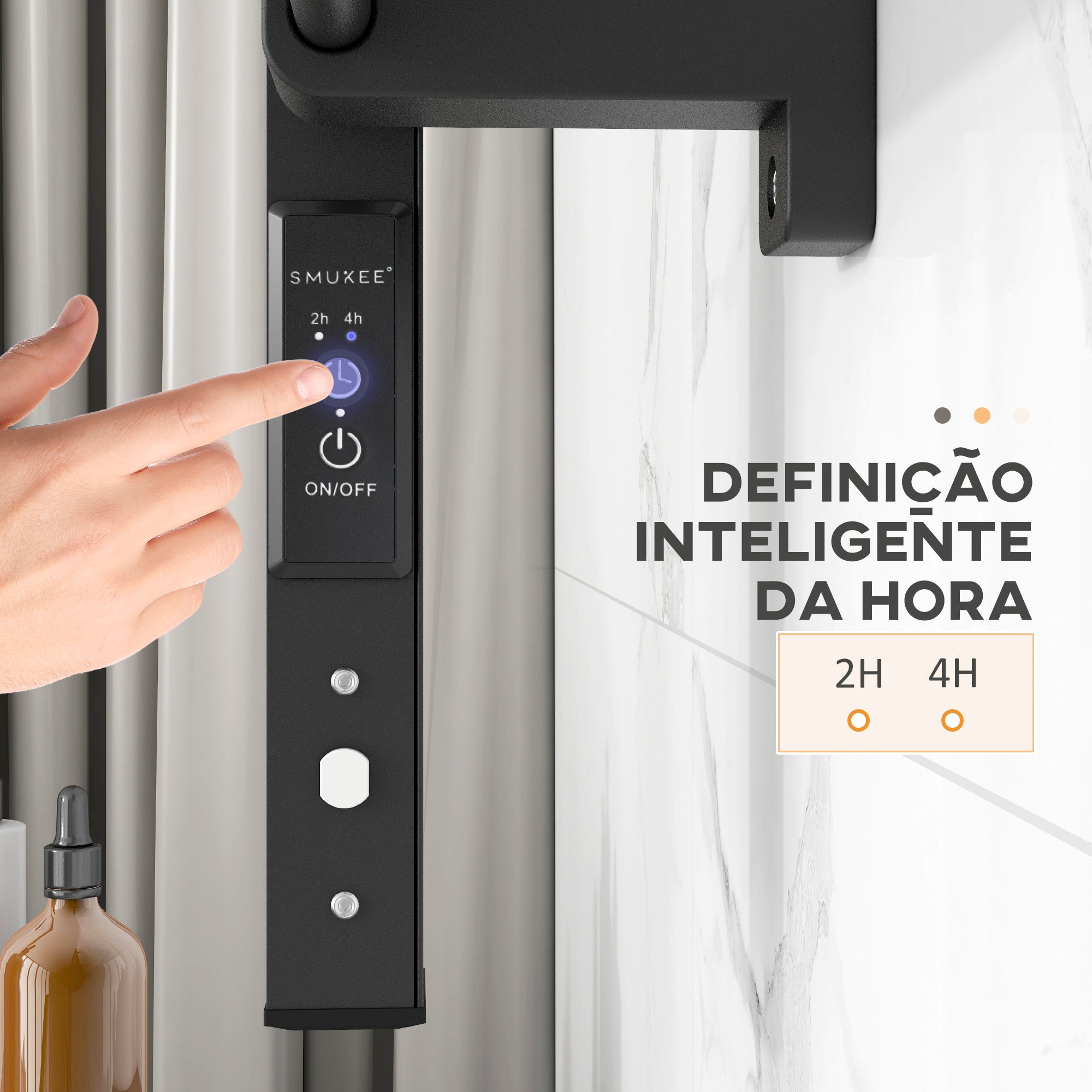 Toalheiro Elétrico 150W Preto 53x35x90 cm - Aquecedor de Toalhas de Alumínio