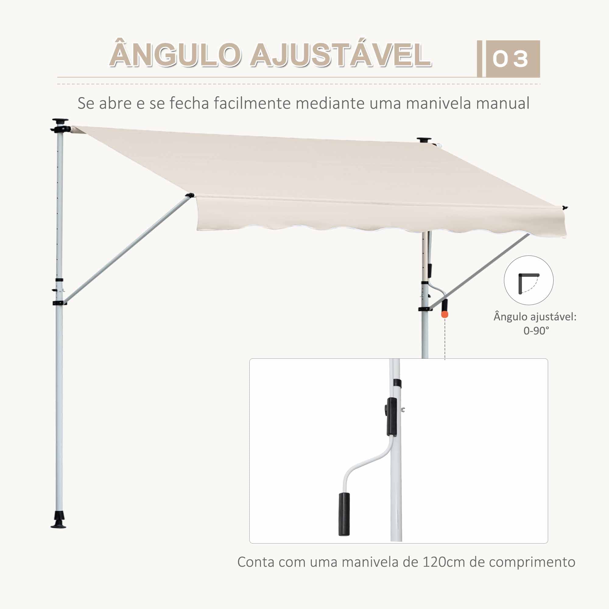 Toldo Retrátil Marrom 400x120x280cm - Proteção Solar para Exterior