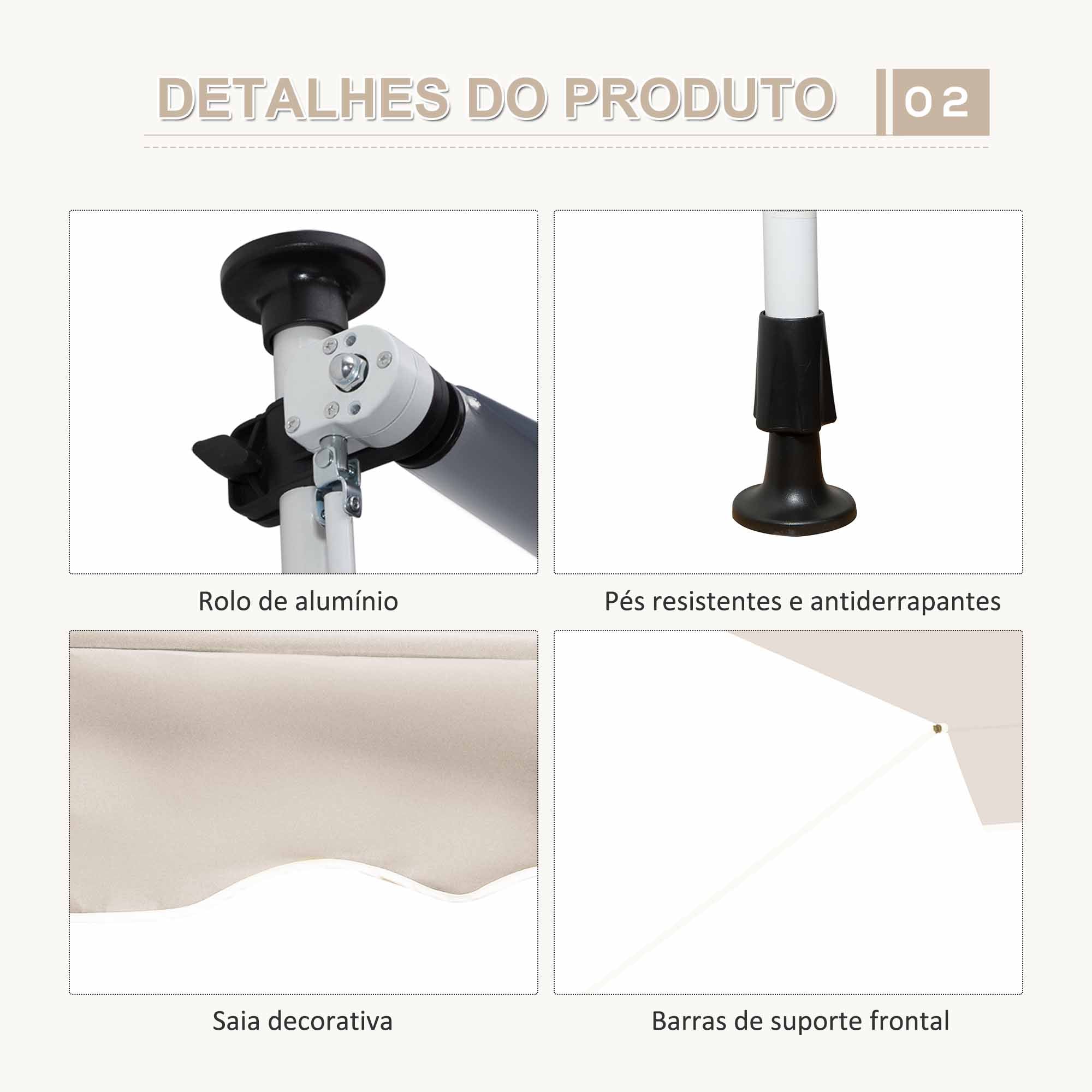 Toldo Retrátil Marrom 400x120x280cm - Proteção Solar para Exterior