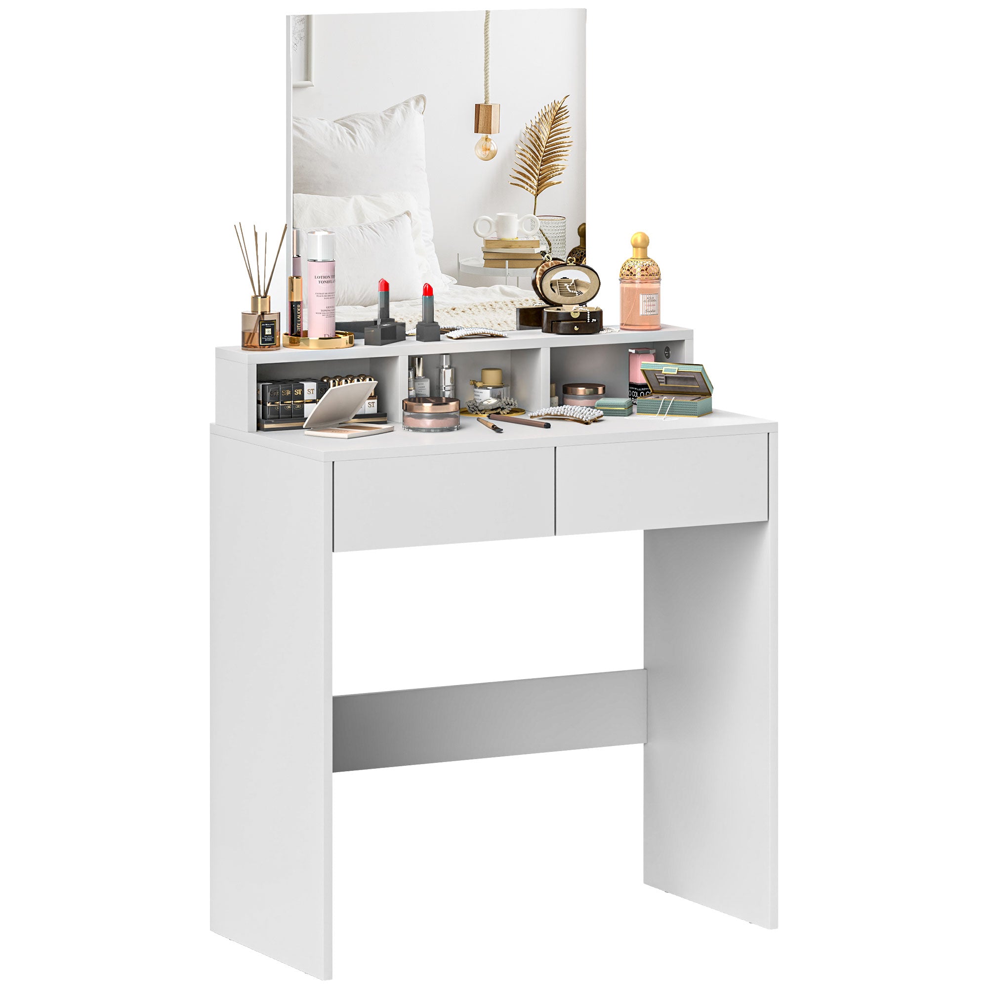 Toucador de Maquilhagem Branco 75x38x135 cm