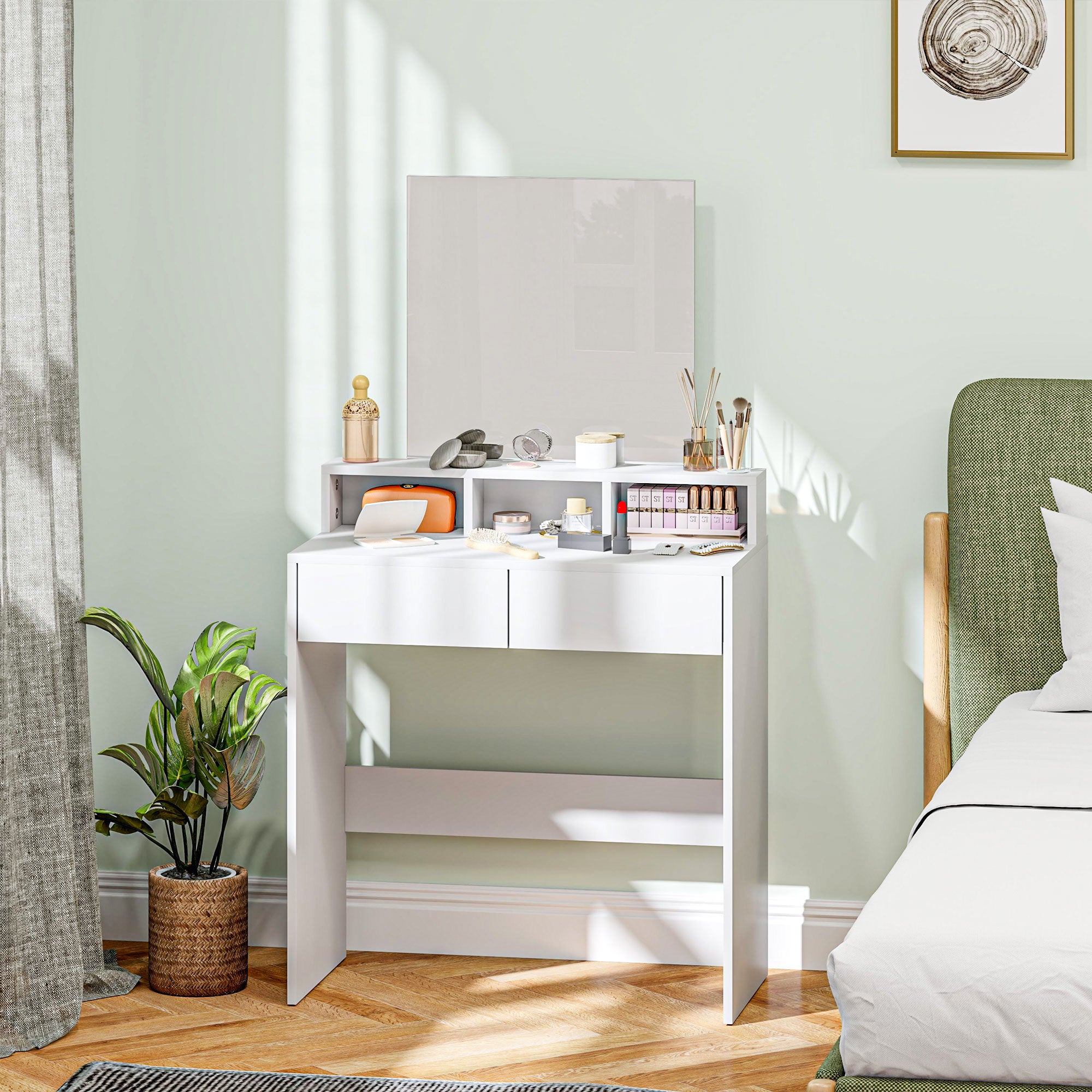 Toucador de Maquilhagem Branco 75x38x135 cm