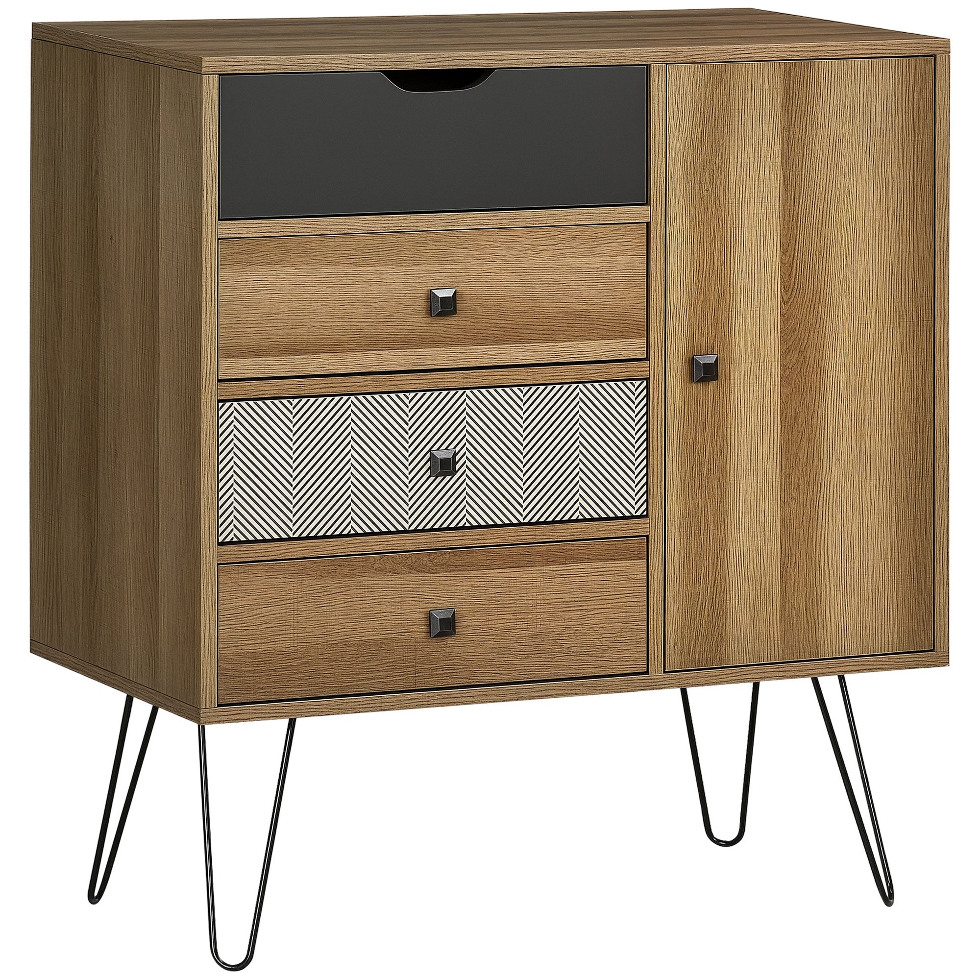 Cómoda de Madeira Marrom 79x39x86cm com Gavetas e Porta