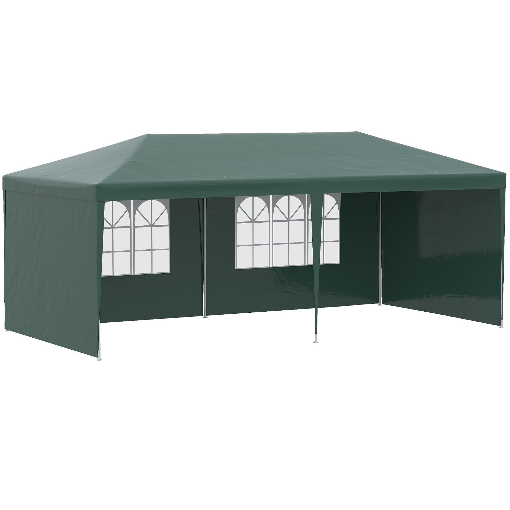 Tenda para Festas Verde 585x295x255 cm com 4 Paredes Laterais e 2 Janelas