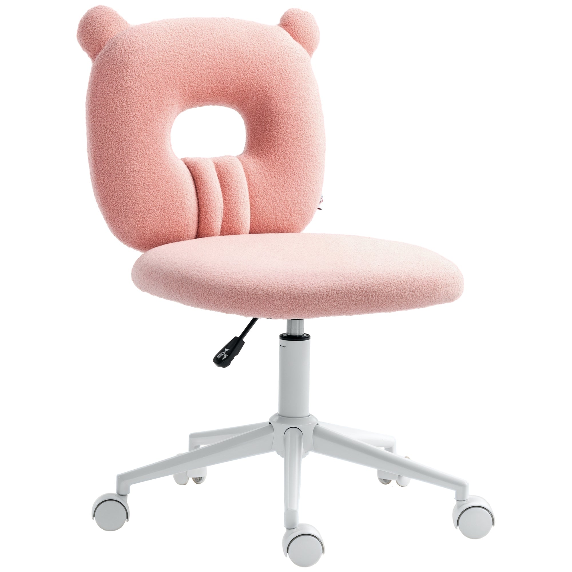 Cadeira Infantil Rosa 50x56x80-90 cm com Encosto em Forma de Urso